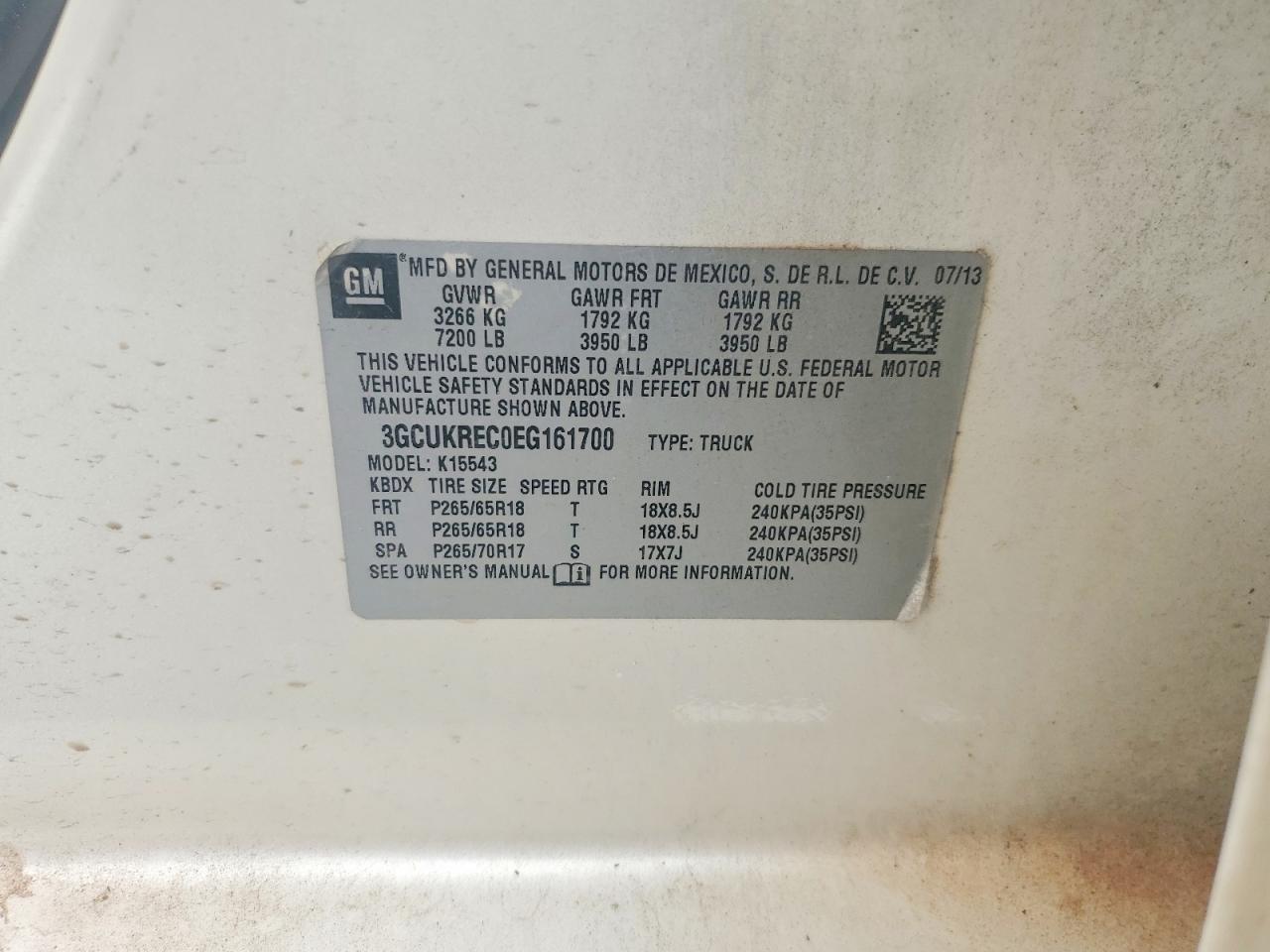 2014 Chevrolet Silverado K1500 Lt Beige vin: 3GCUKREC0EG161700