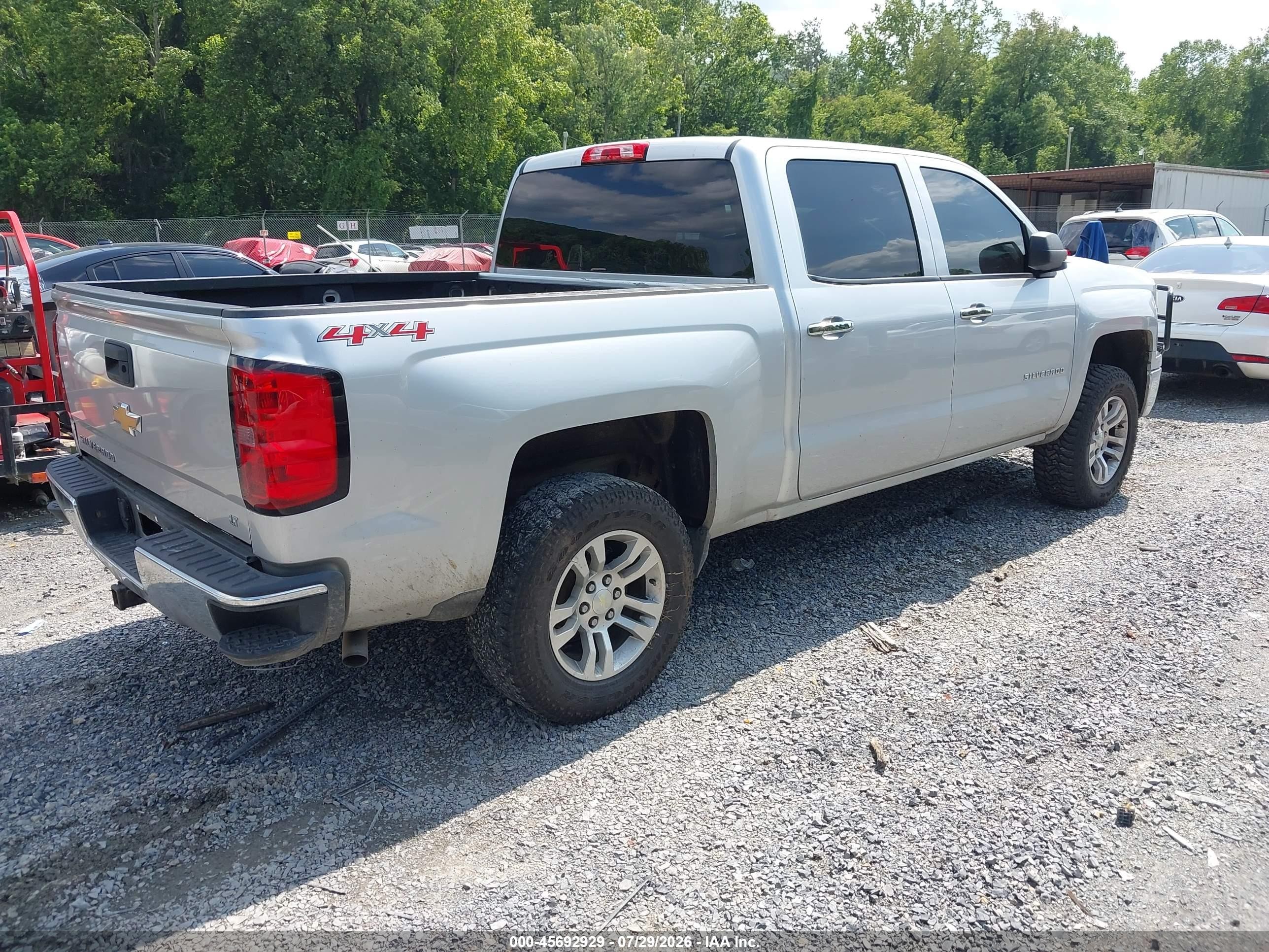 2014 Chevrolet Silverado 1500 Lt Silver vin: 3GCUKREC0EG187147