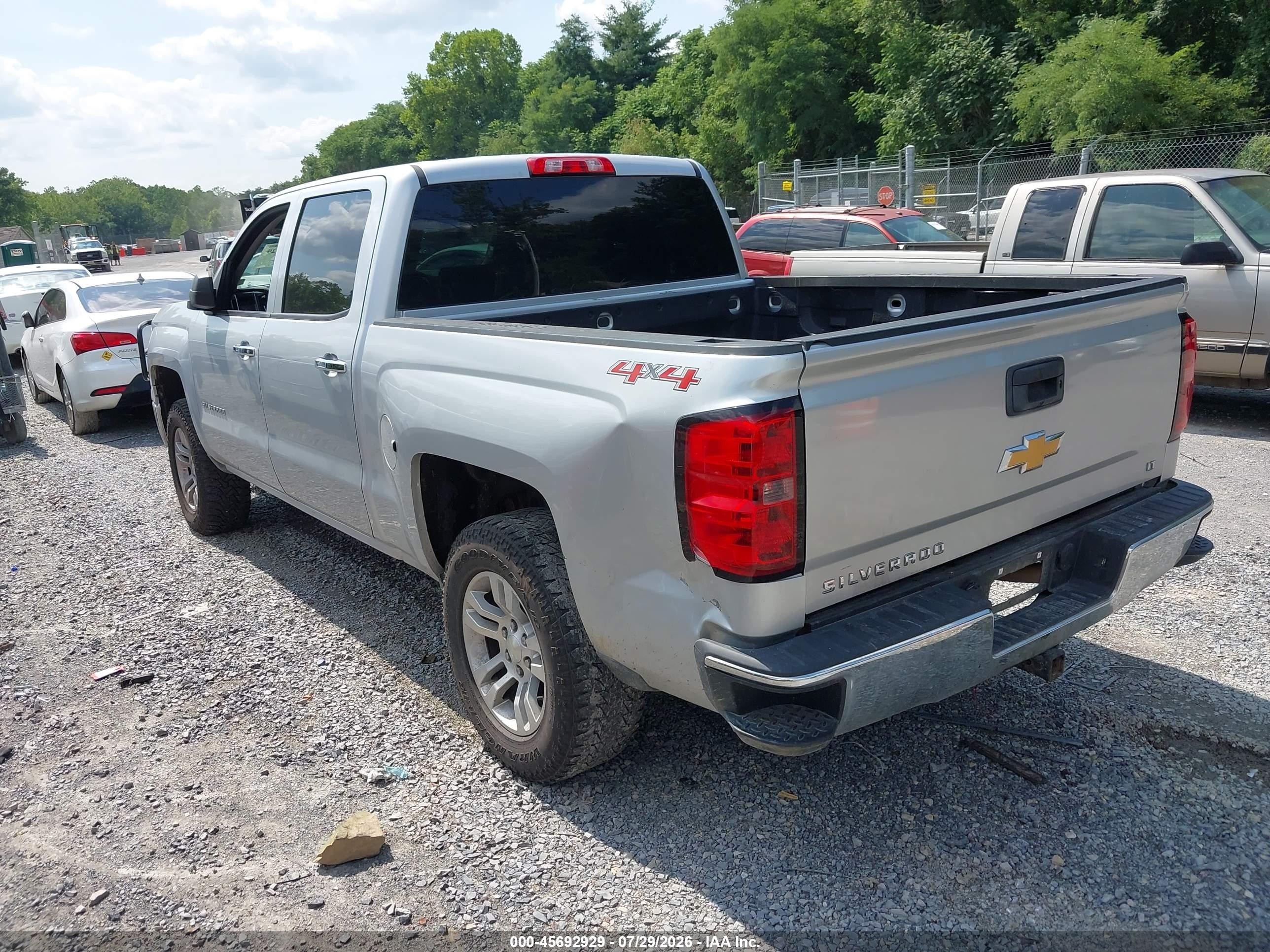 2014 Chevrolet Silverado 1500 Lt Silver vin: 3GCUKREC0EG187147