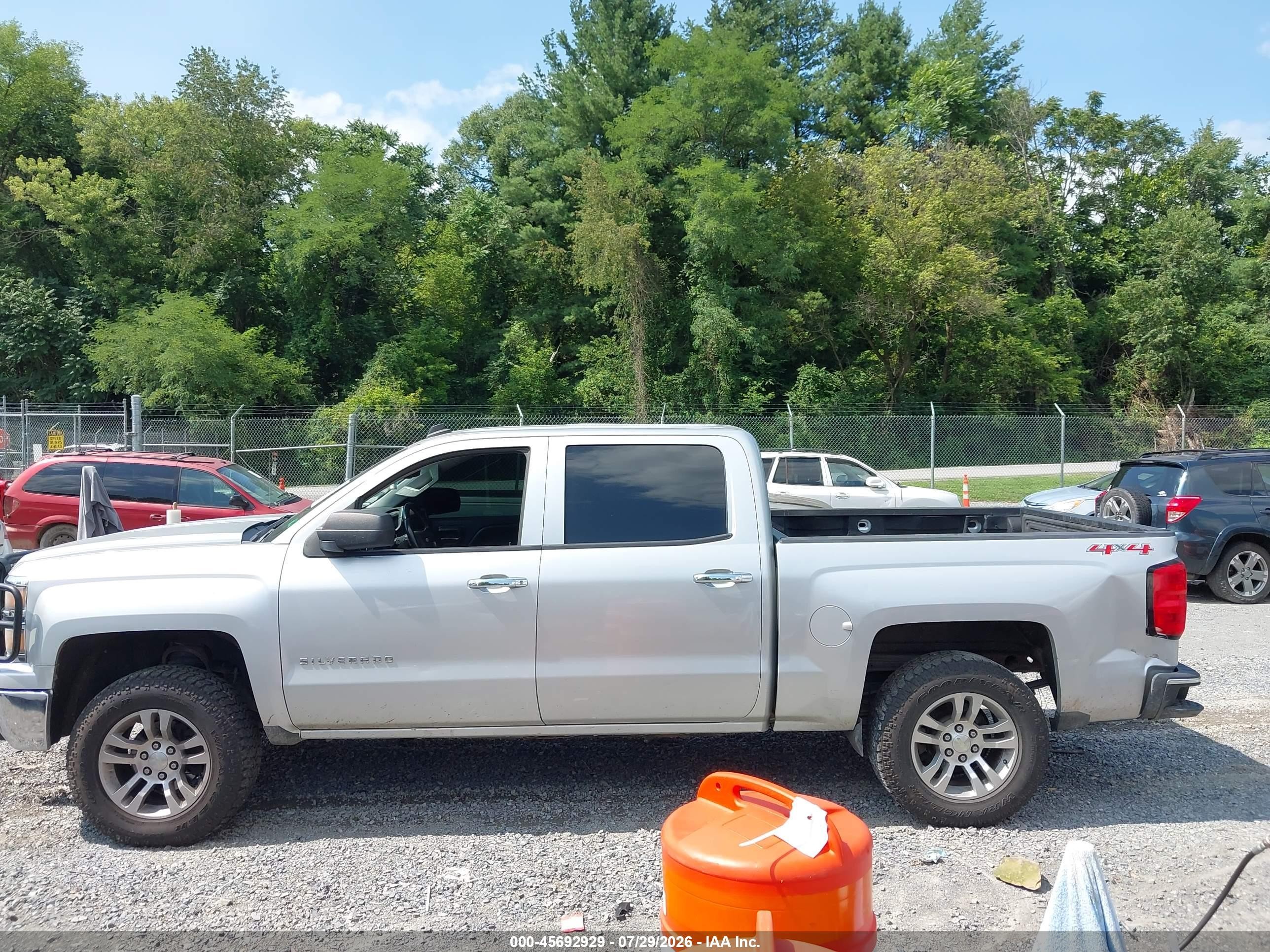 2014 Chevrolet Silverado 1500 Lt Silver vin: 3GCUKREC0EG187147