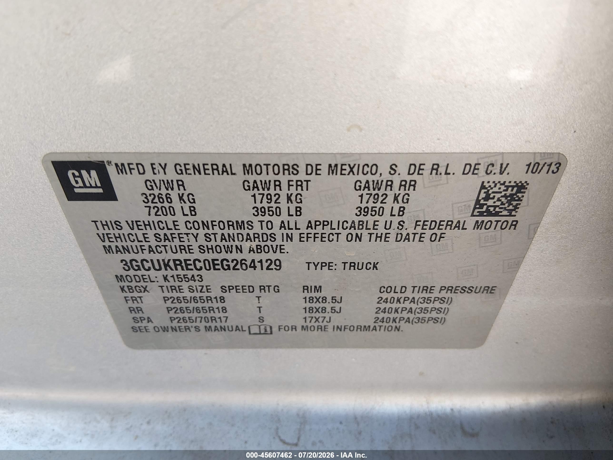 2014 Chevrolet Silverado 1500 2lt White vin: 3GCUKREC0EG264129