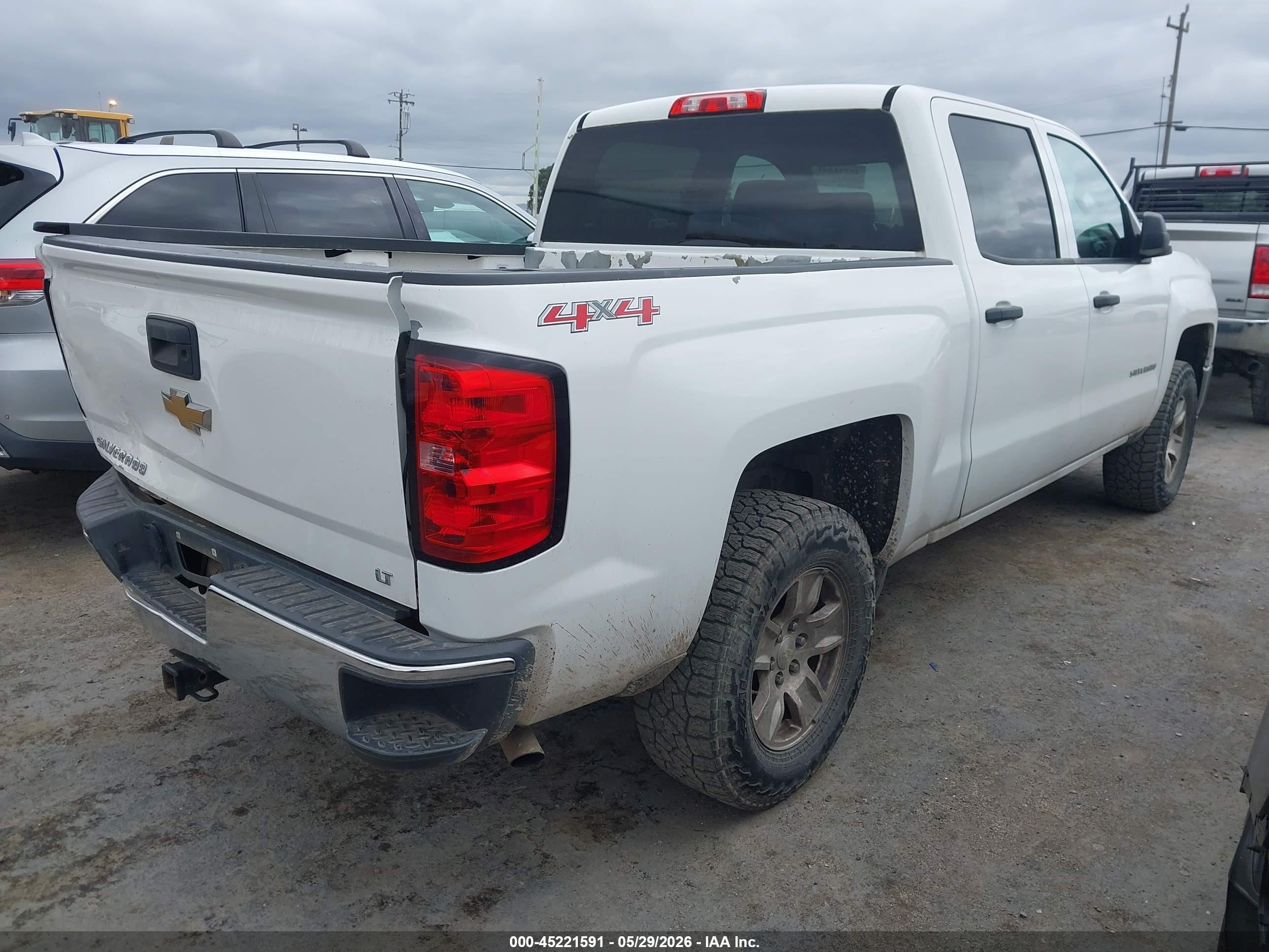 2014 Chevrolet Silverado 1500 1lt White vin: 3GCUKREC0EG269251