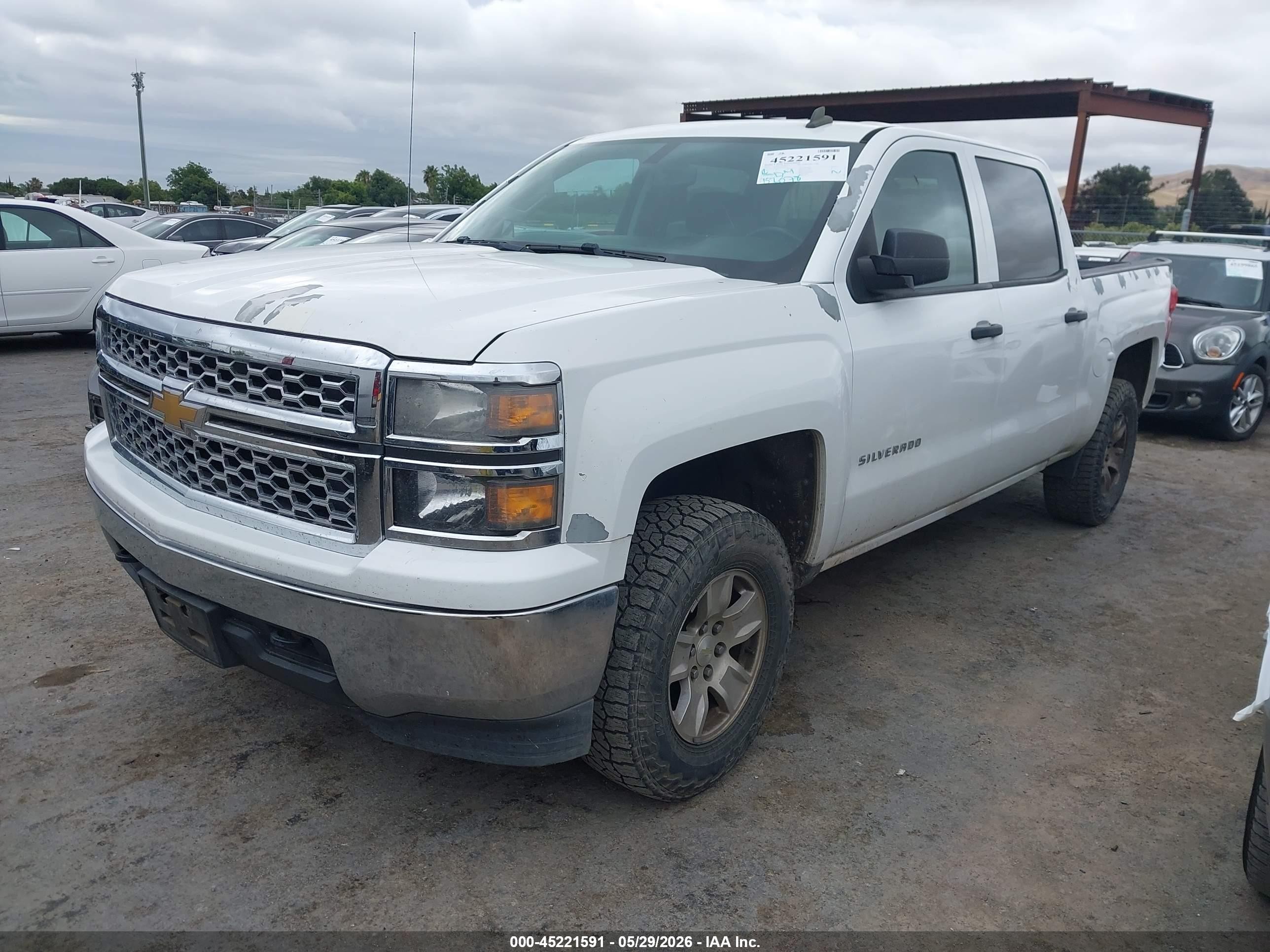 2014 Chevrolet Silverado 1500 1lt White vin: 3GCUKREC0EG269251