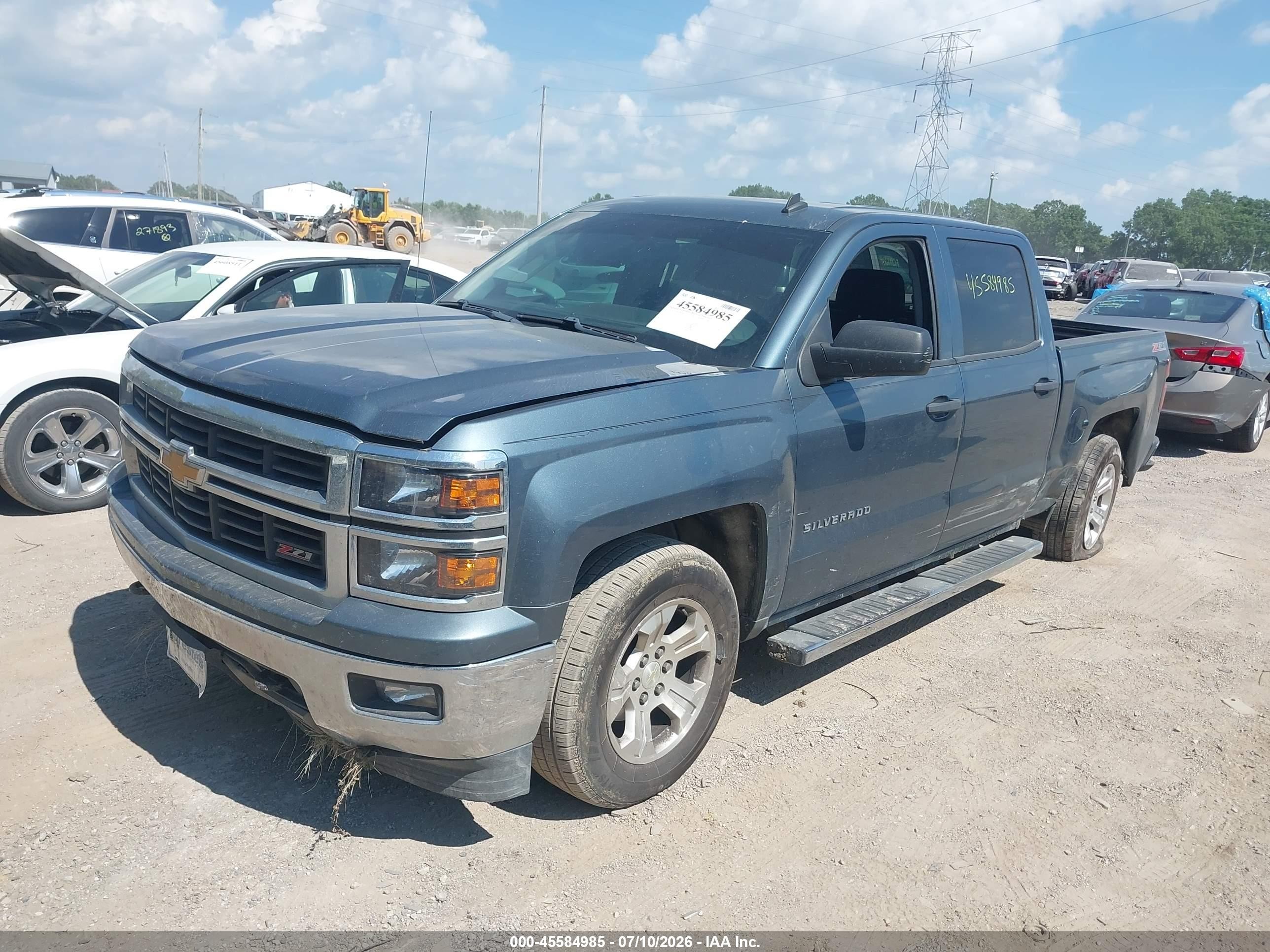 2014 Chevrolet Silverado 1500 Lt Blue vin: 3GCUKREC0EG281738