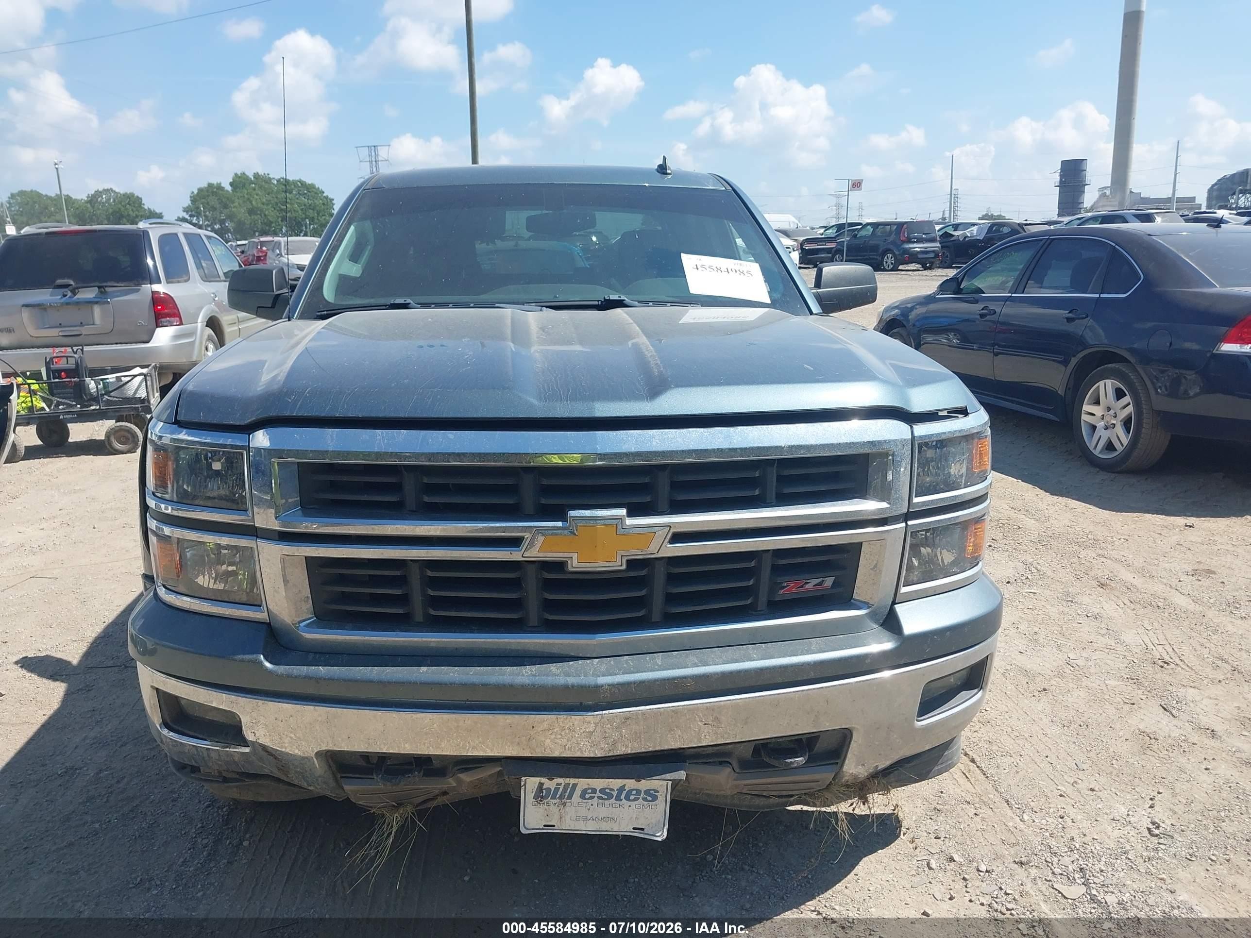 2014 Chevrolet Silverado 1500 Lt Blue vin: 3GCUKREC0EG281738