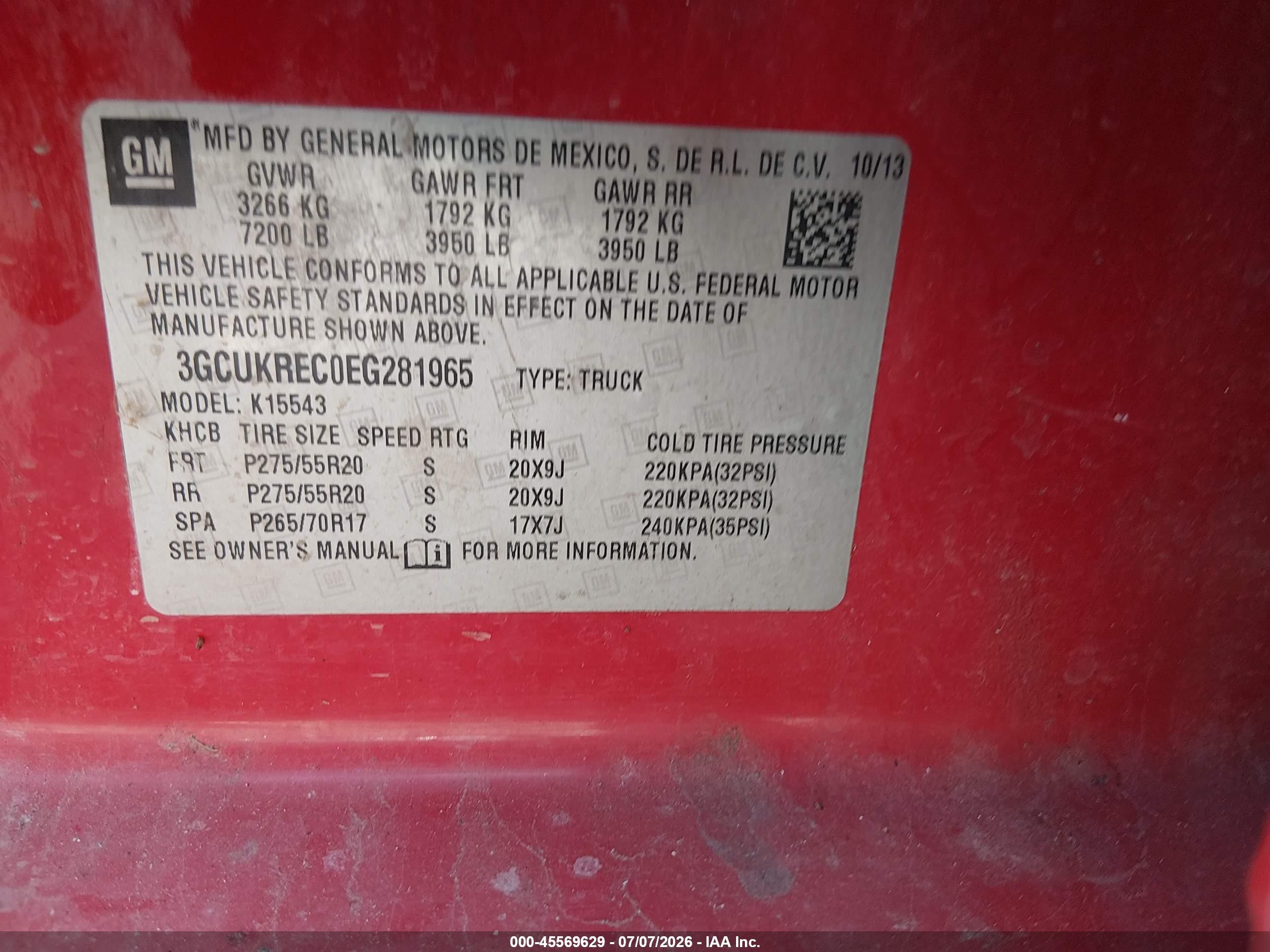 2014 Chevrolet Silverado 1500 Lt Red vin: 3GCUKREC0EG281965