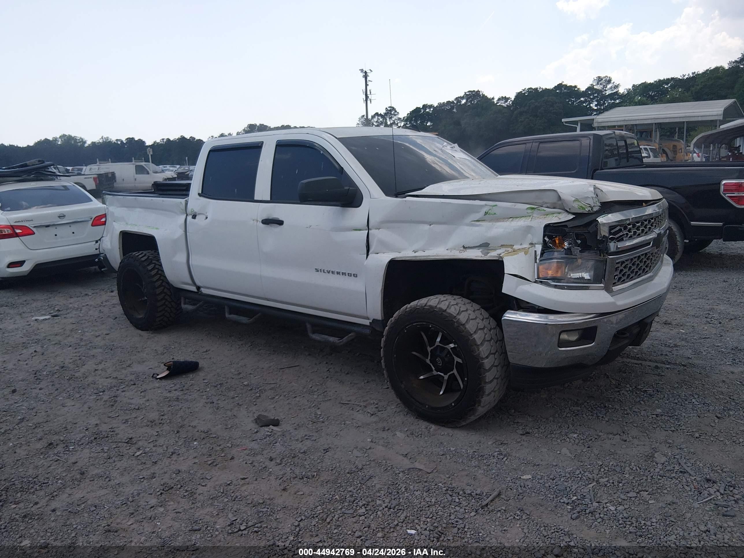 2014 Chevrolet Silverado 1500 1lt White vin: 3GCUKREC0EG367616