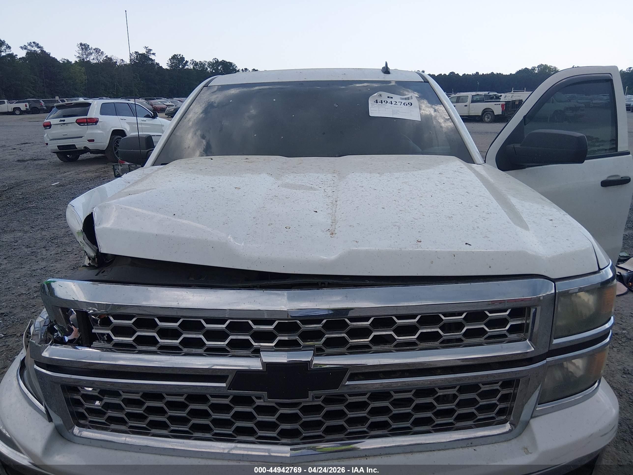 2014 Chevrolet Silverado 1500 1lt White vin: 3GCUKREC0EG367616