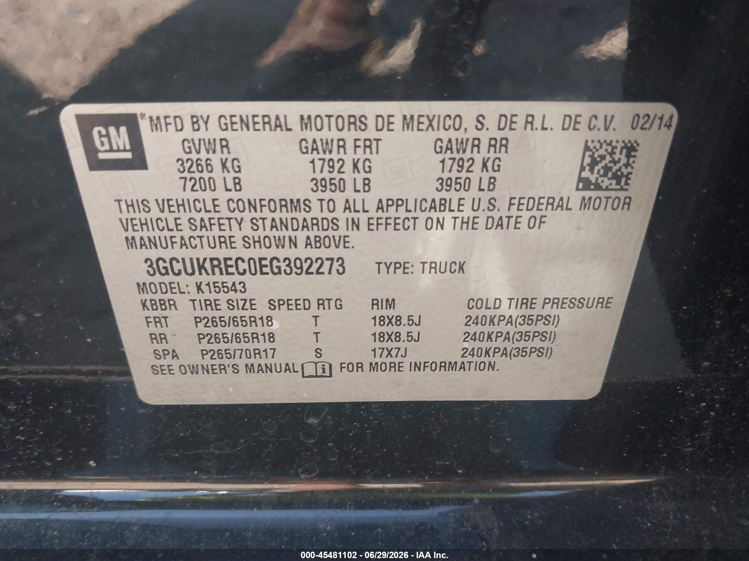 2014 Chevrolet Silverado 1500 Lt Black vin: 3GCUKREC0EG392273