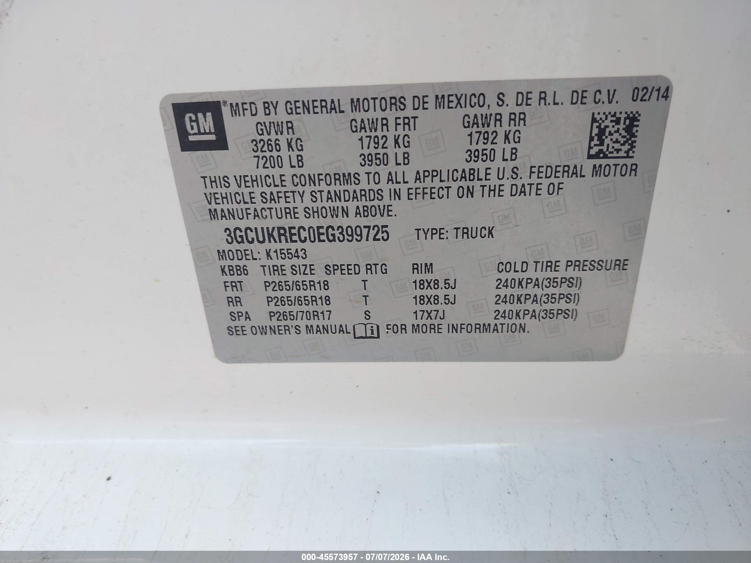 2014 Chevrolet Silverado 1500 Lt White vin: 3GCUKREC0EG399725