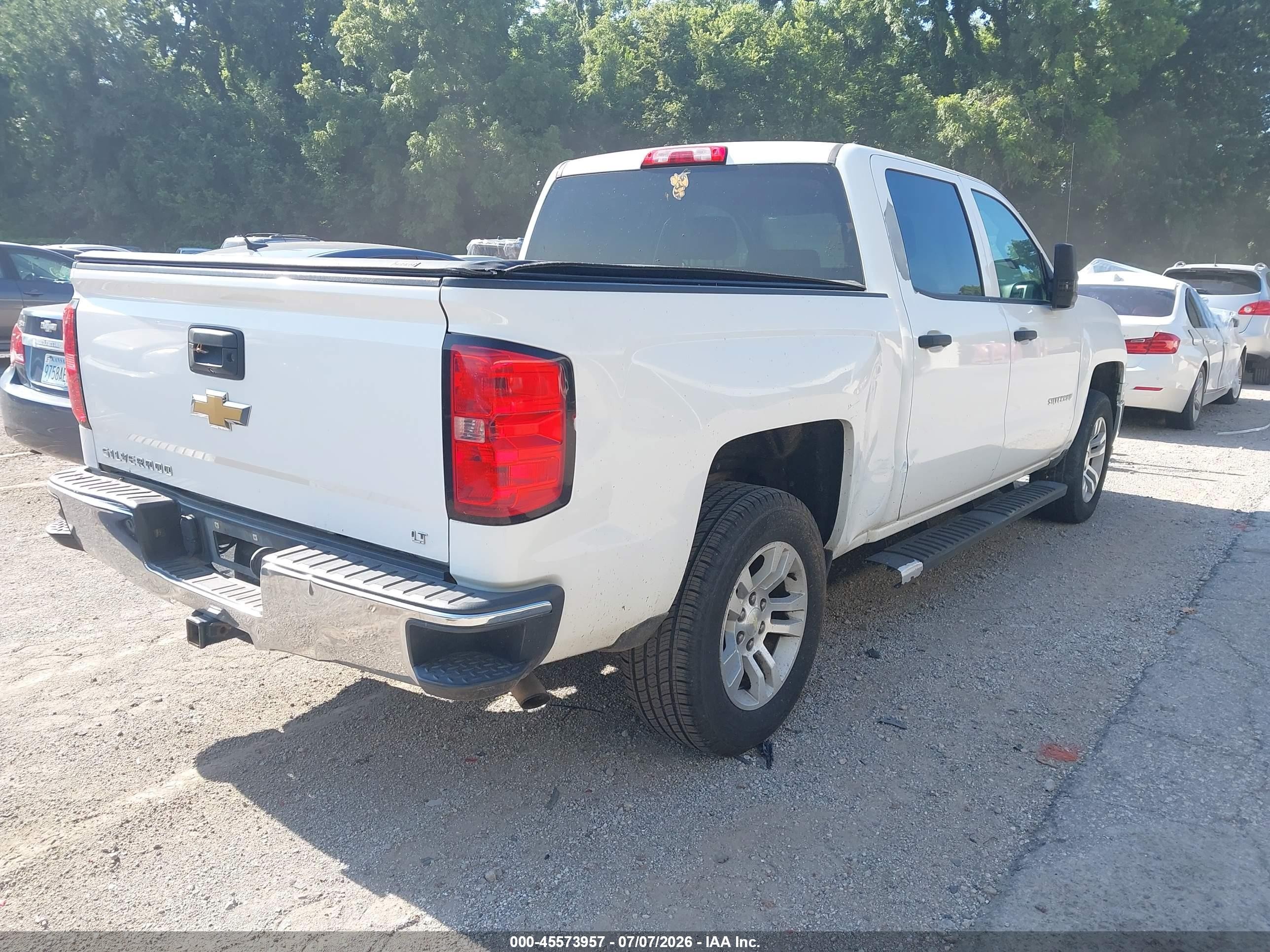 2014 Chevrolet Silverado 1500 Lt White vin: 3GCUKREC0EG399725