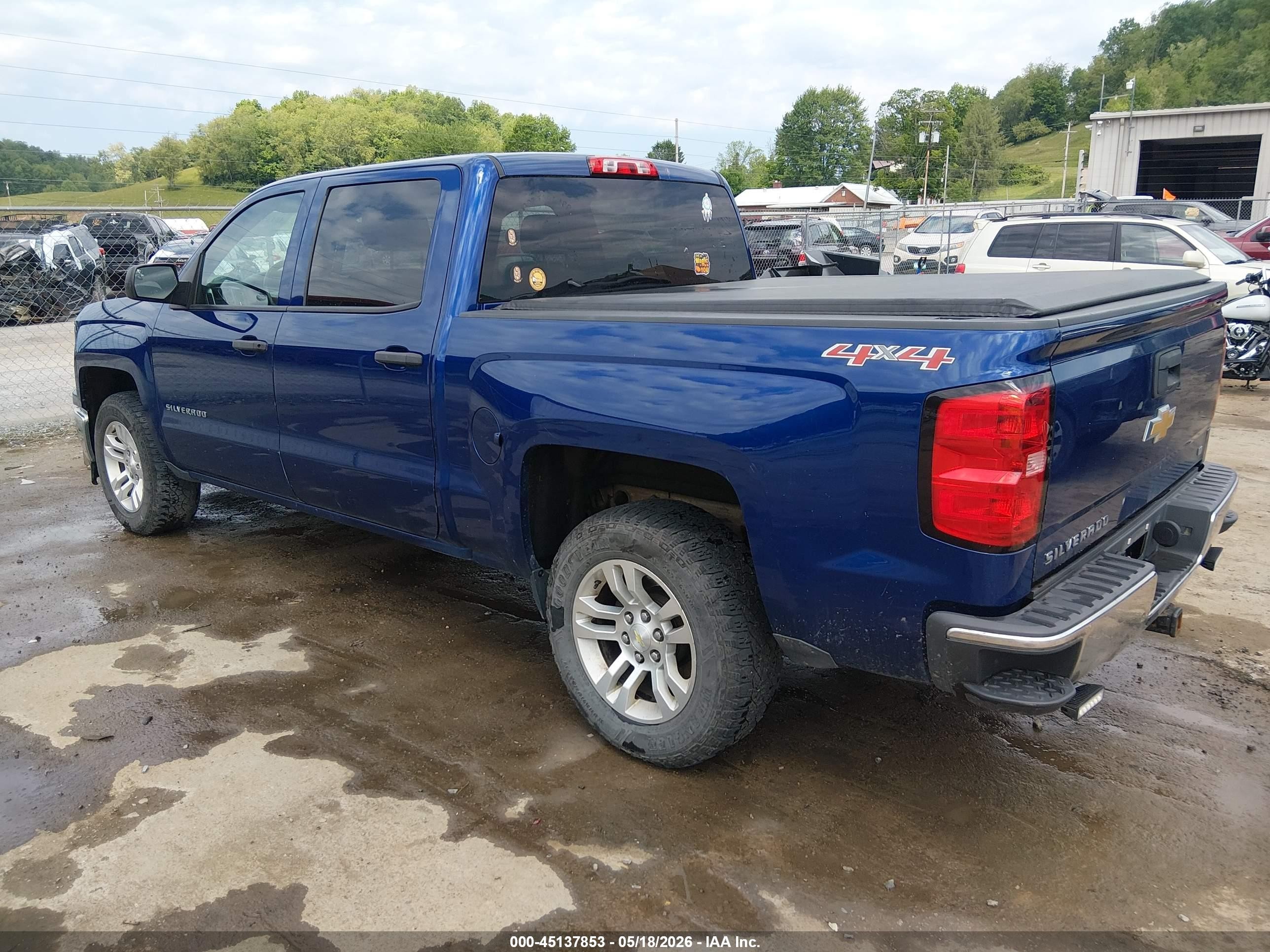2014 Chevrolet Silverado 1500 1lt Blue vin: 3GCUKREC0EG481941