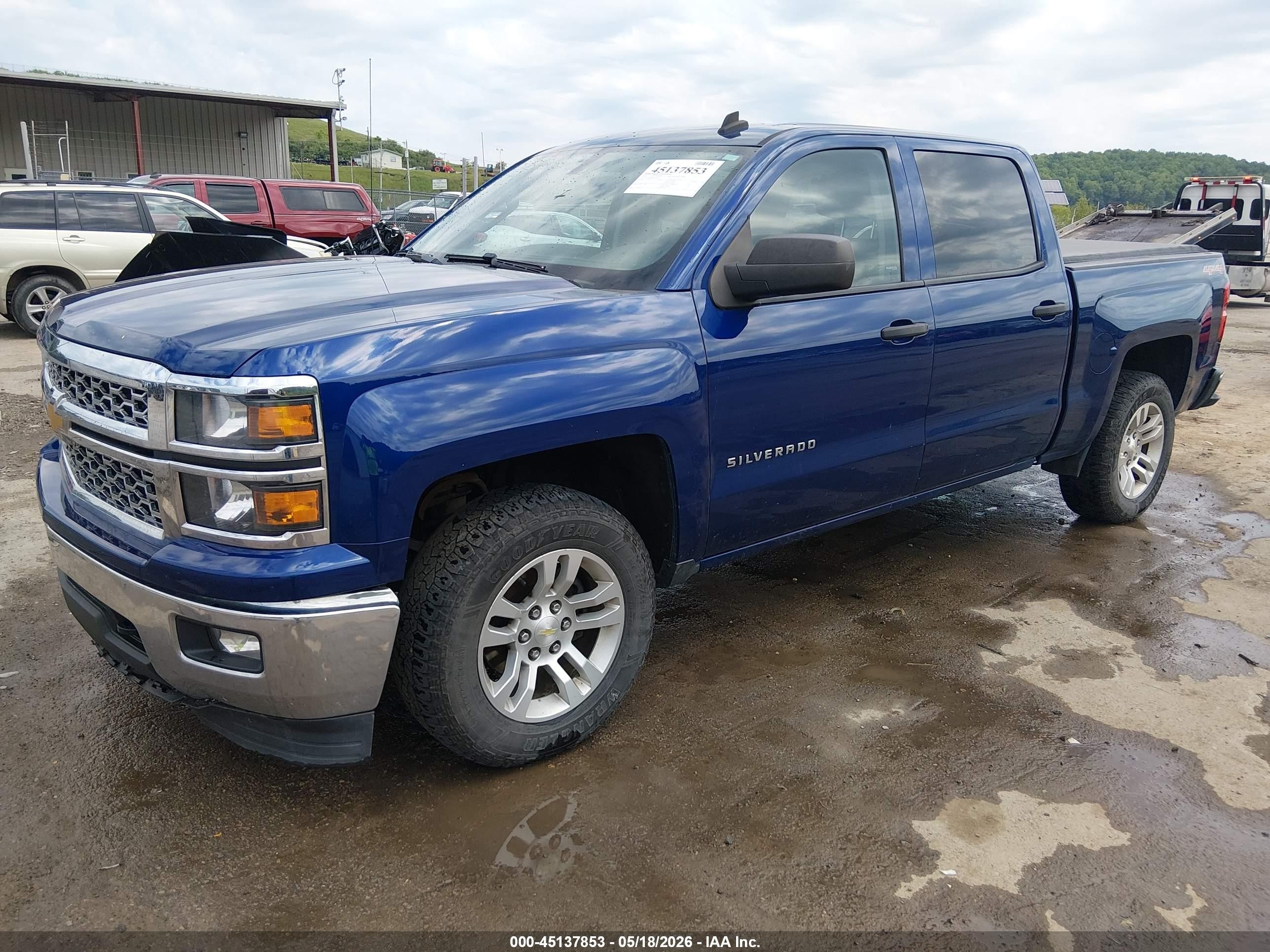 2014 Chevrolet Silverado 1500 1lt Blue vin: 3GCUKREC0EG481941