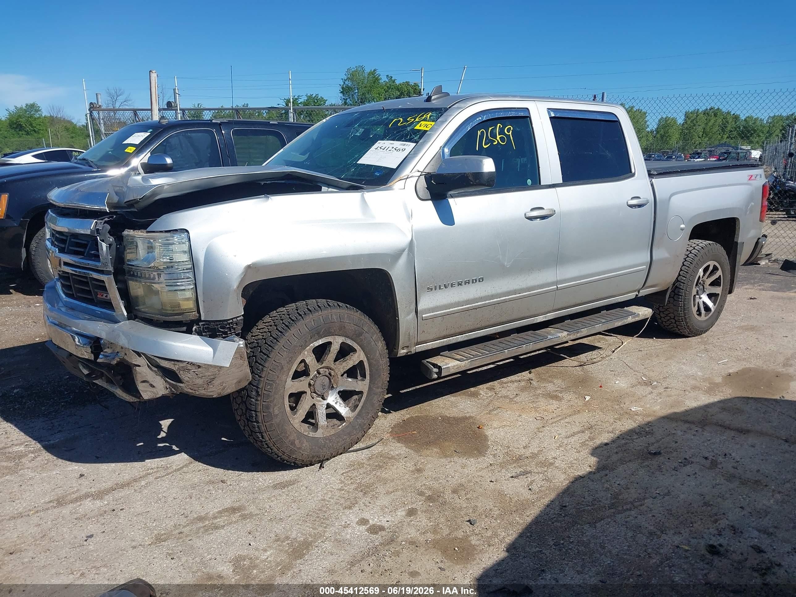 2015 Chevrolet Silverado 1500 Lt Gray vin: 3GCUKREC0FG160564
