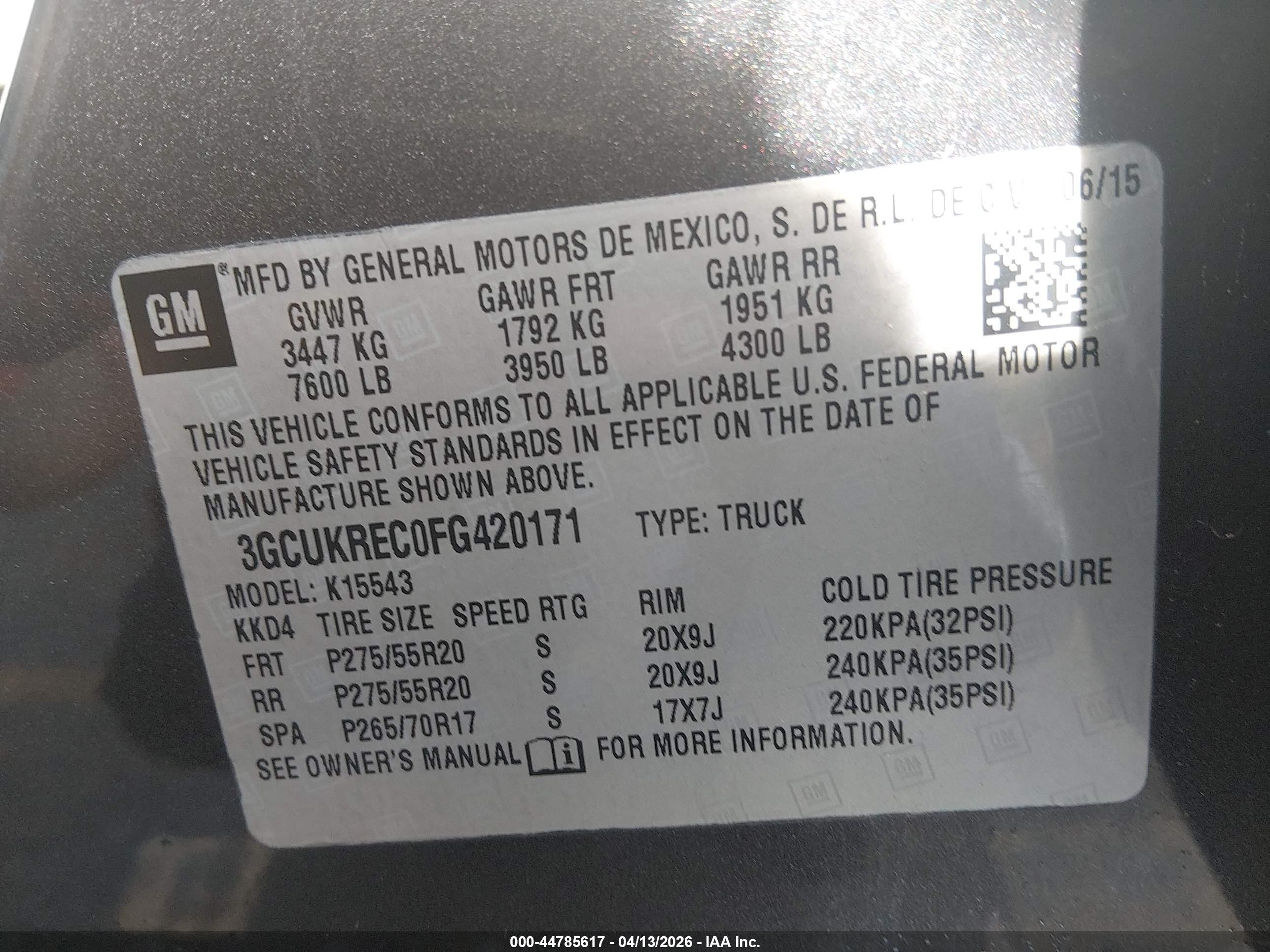 2015 Chevrolet Silverado 1500 1lt Black vin: 3GCUKREC0FG420171