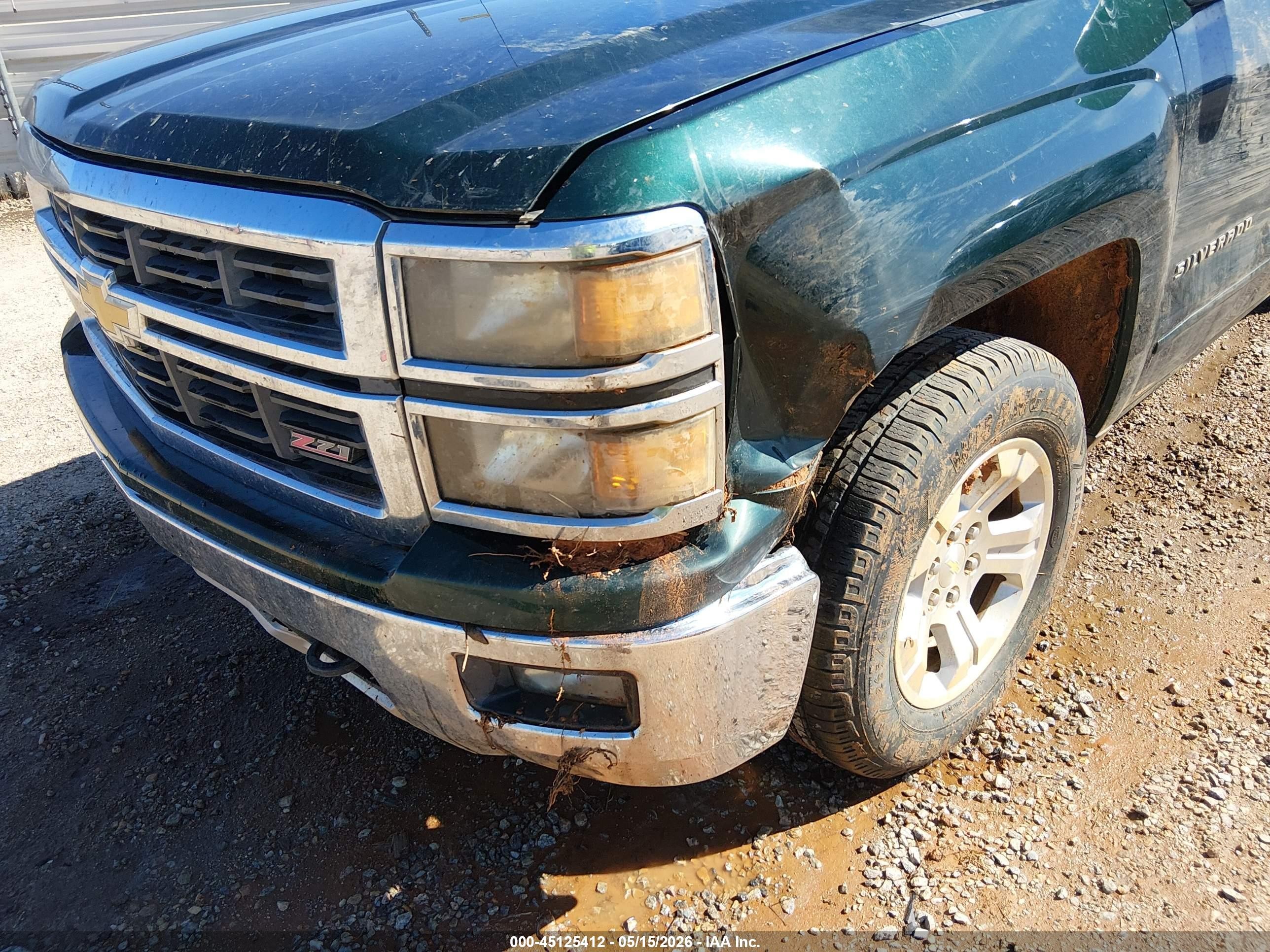 2015 Chevrolet Silverado 1500 2lt Green vin: 3GCUKREC0FG486459
