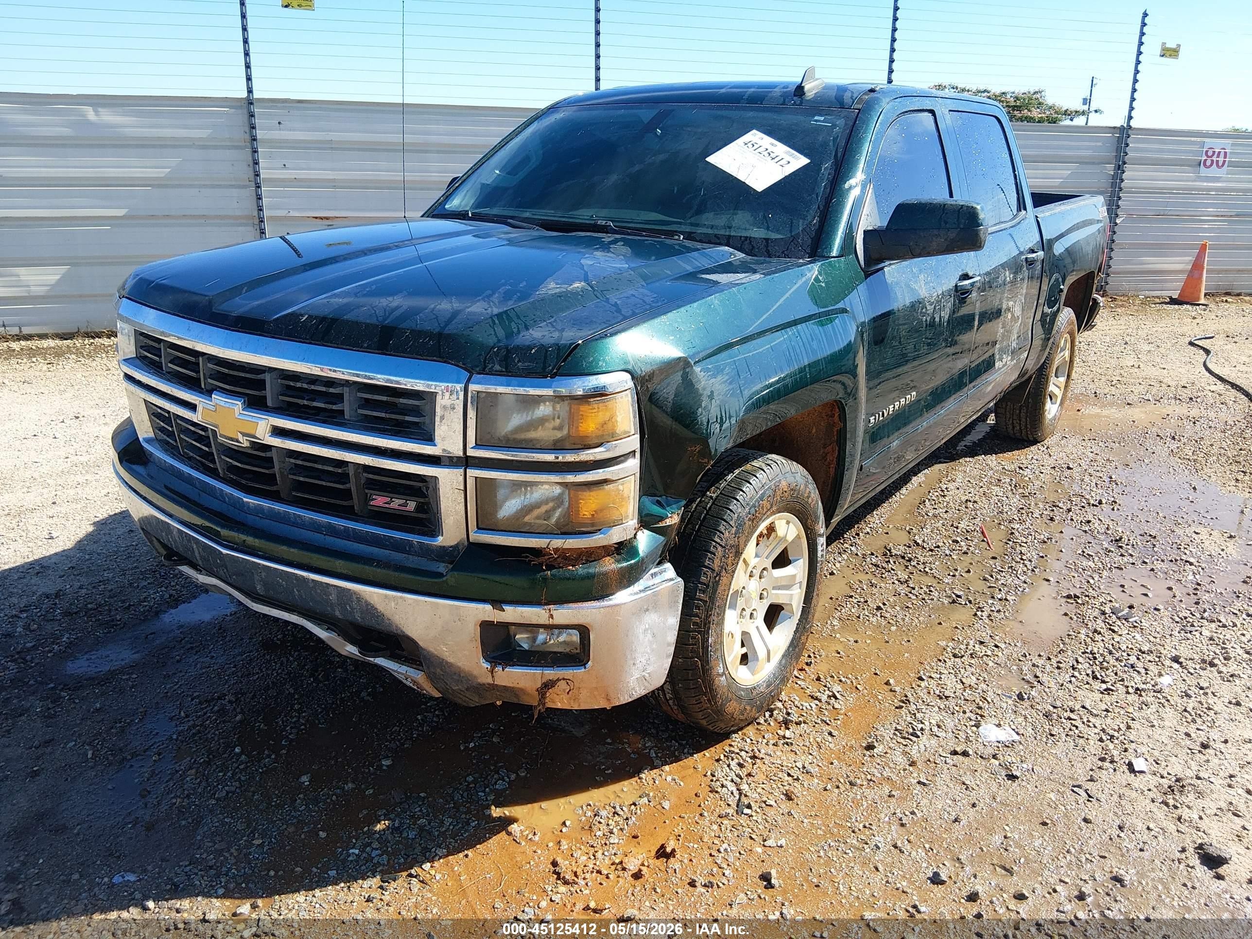 2015 Chevrolet Silverado 1500 2lt Green vin: 3GCUKREC0FG486459