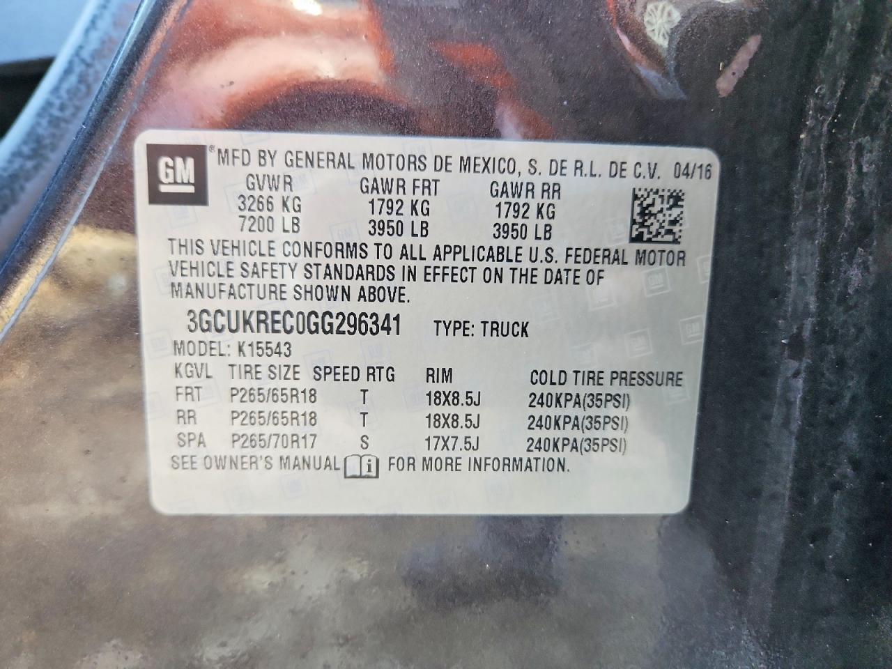 2016 Chevrolet Silverado K1500 Lt Charcoal vin: 3GCUKREC0GG296341