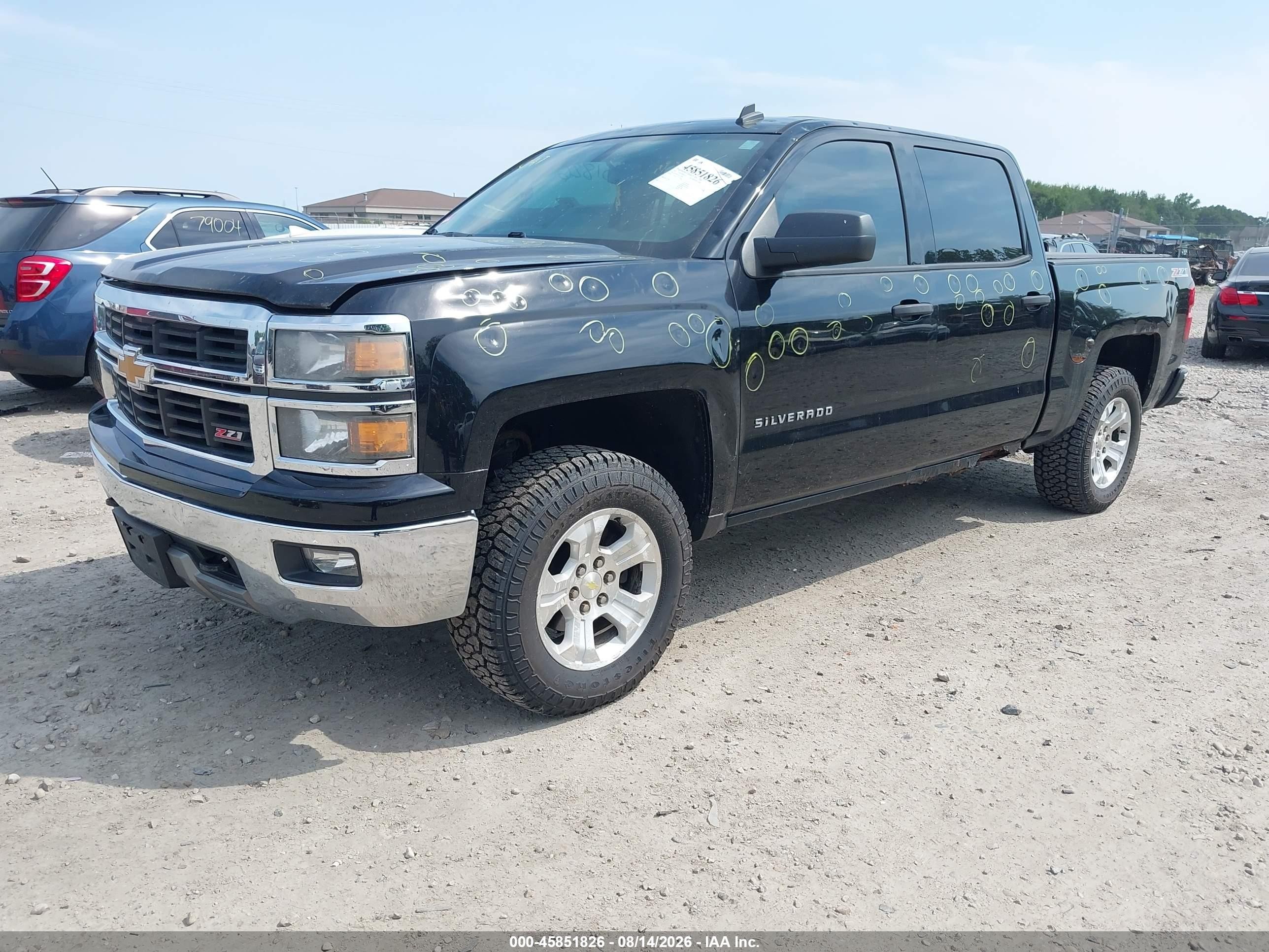 2014 Chevrolet Silverado 1500 Lt Black vin: 3GCUKREC1EG173001
