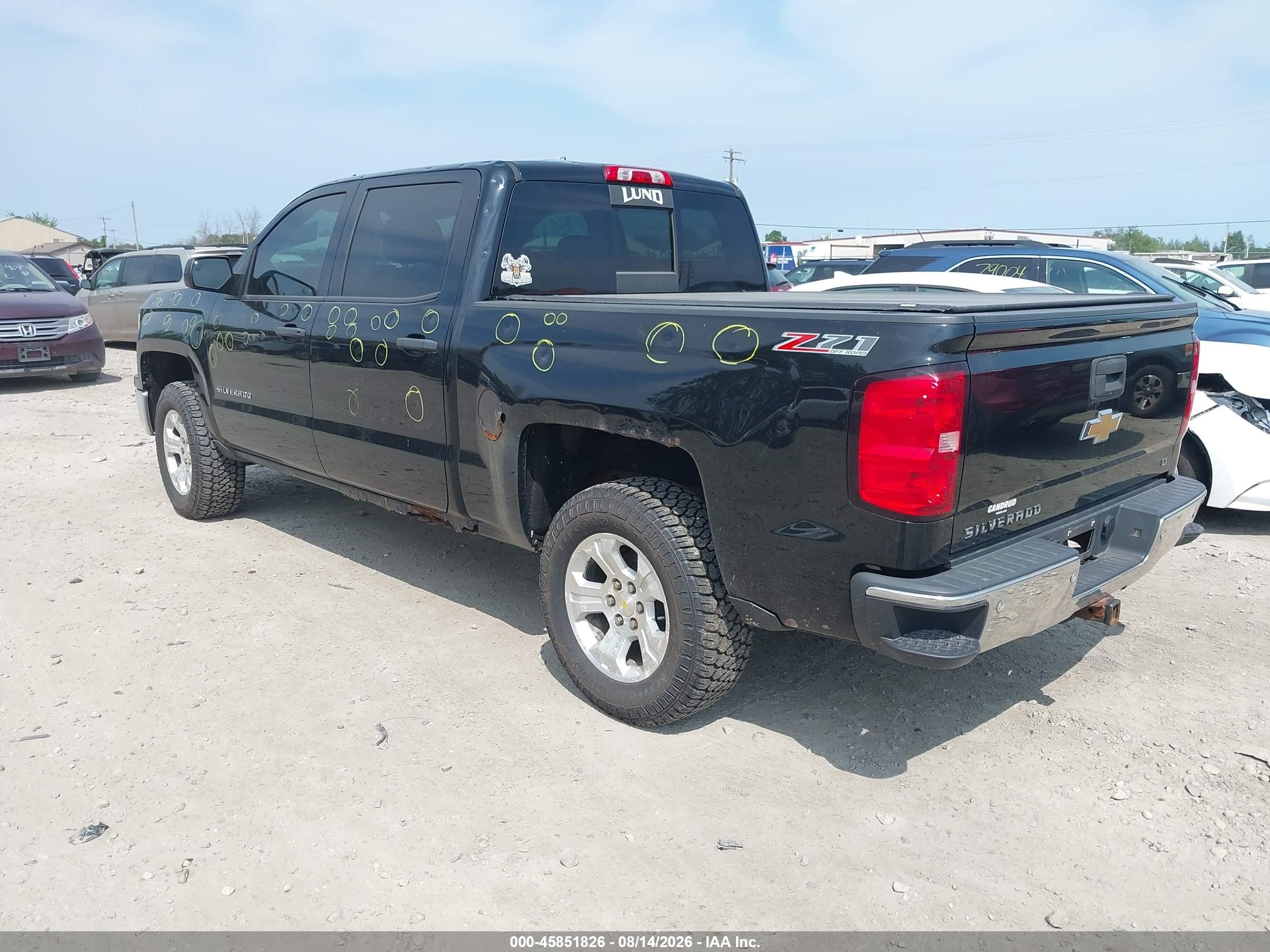 2014 Chevrolet Silverado 1500 Lt Black vin: 3GCUKREC1EG173001