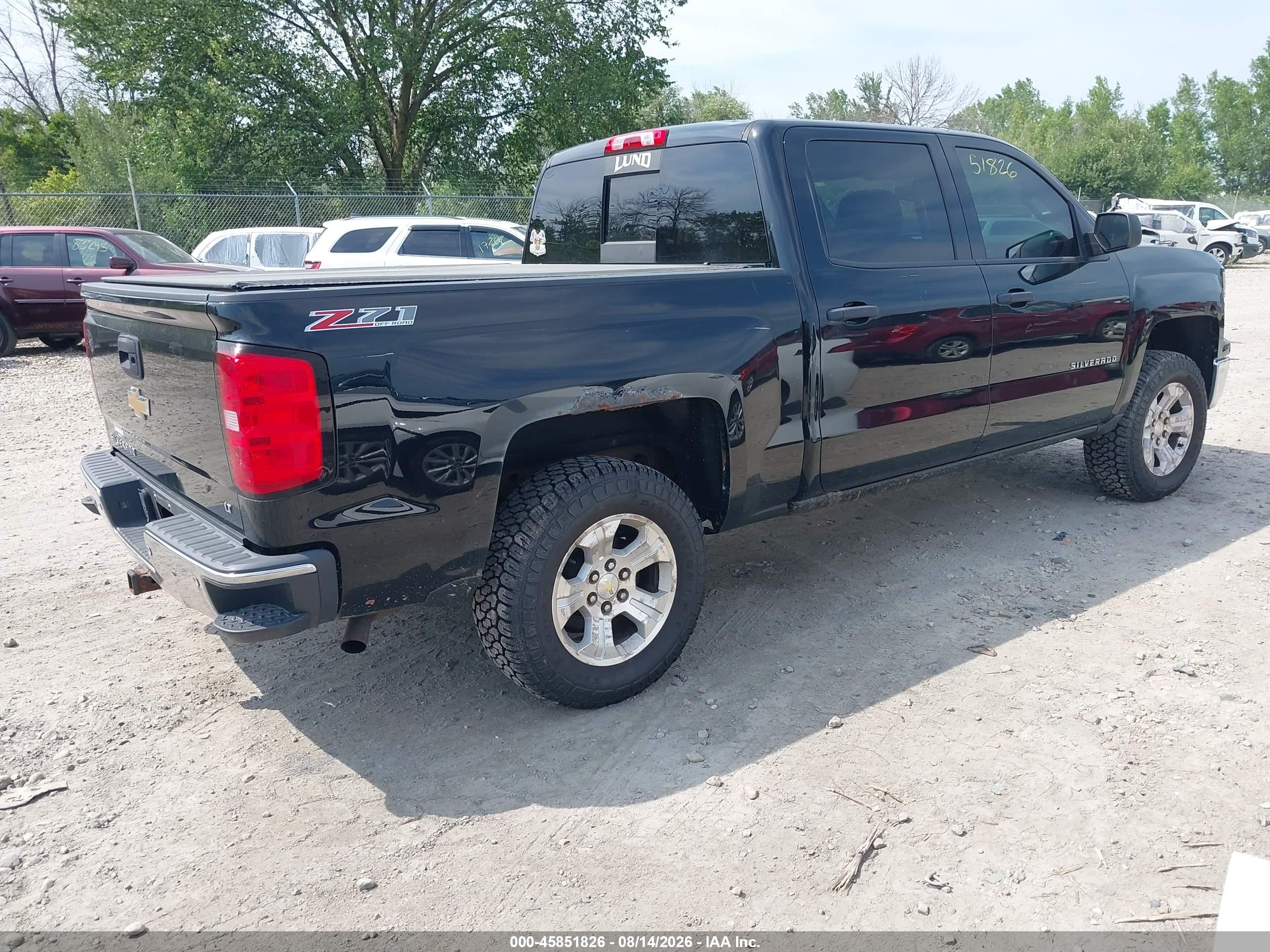 2014 Chevrolet Silverado 1500 Lt Black vin: 3GCUKREC1EG173001