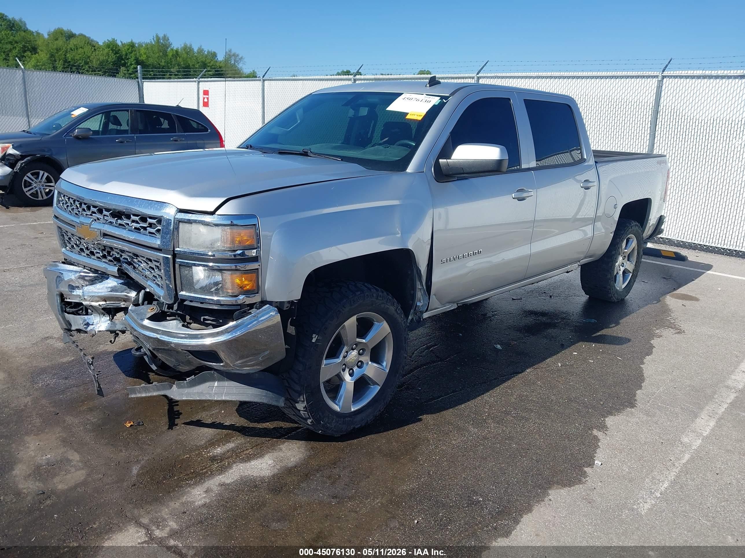 2014 Chevrolet Silverado 1500 1lt Silver vin: 3GCUKREC1EG257321