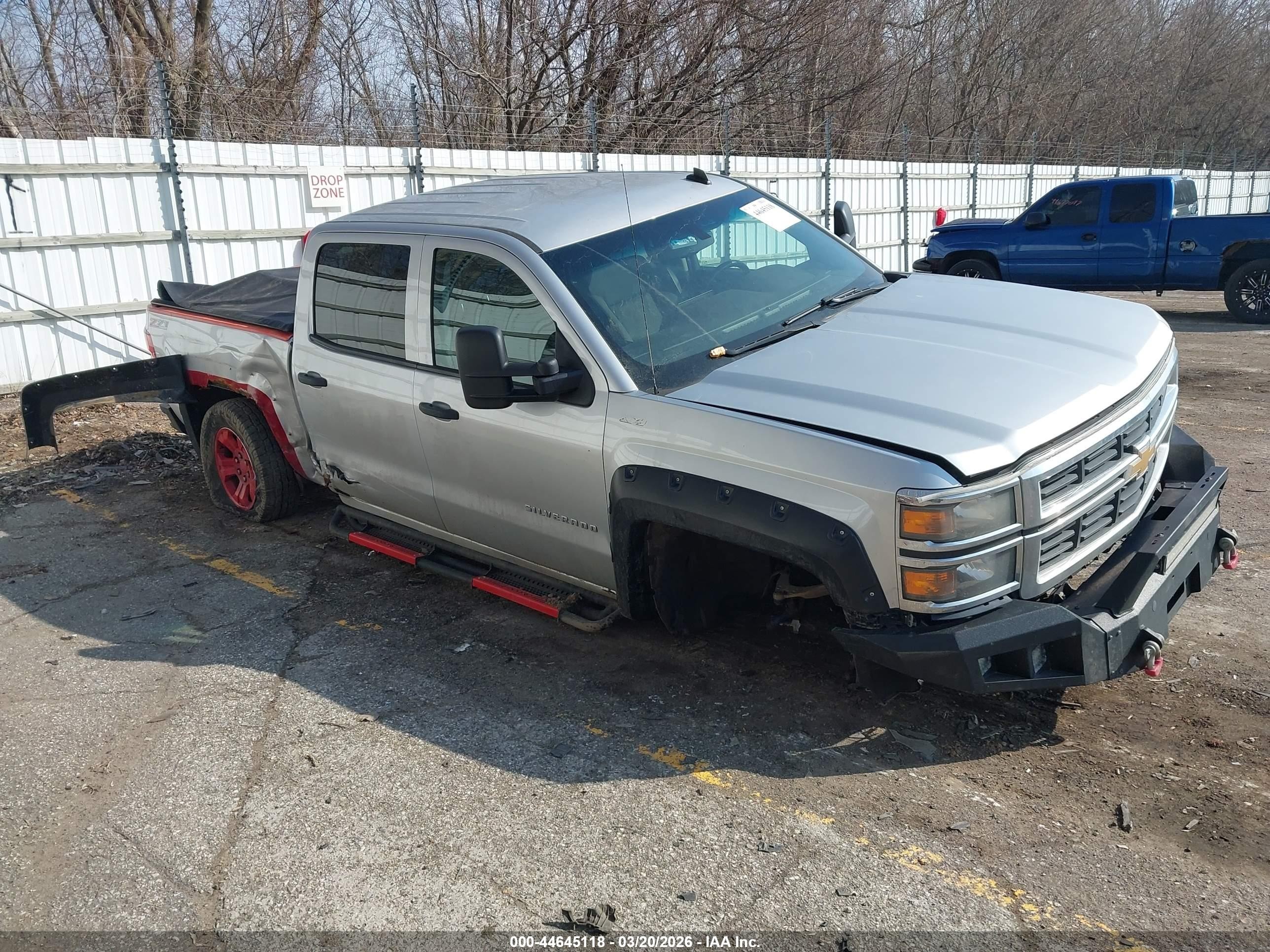 2014 Chevrolet Silverado 1500 2lt Silver vin: 3GCUKREC1EG338061