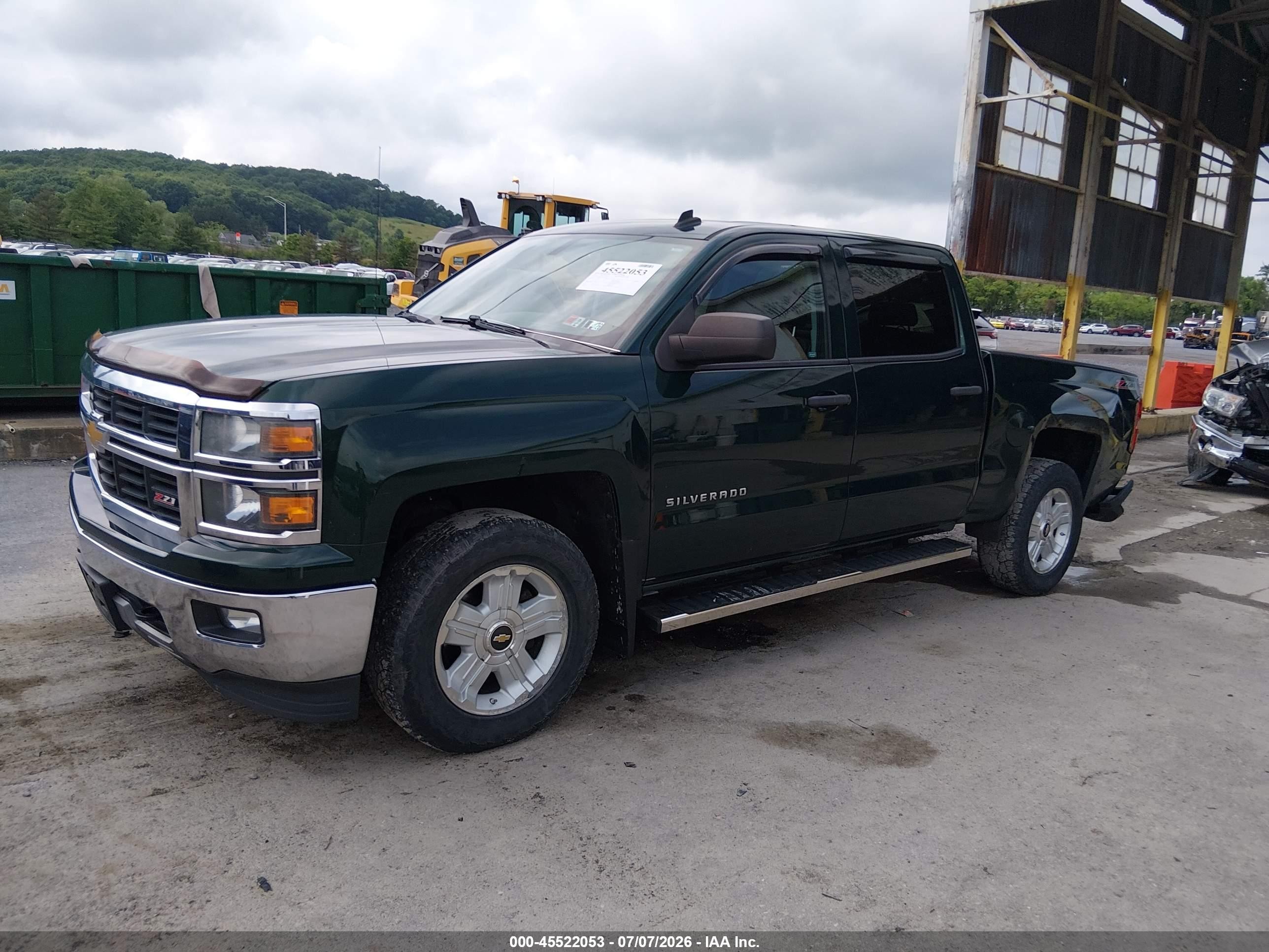 2014 Chevrolet Silverado 1500 Lt Зеленый vin: 3GCUKREC1EG424258