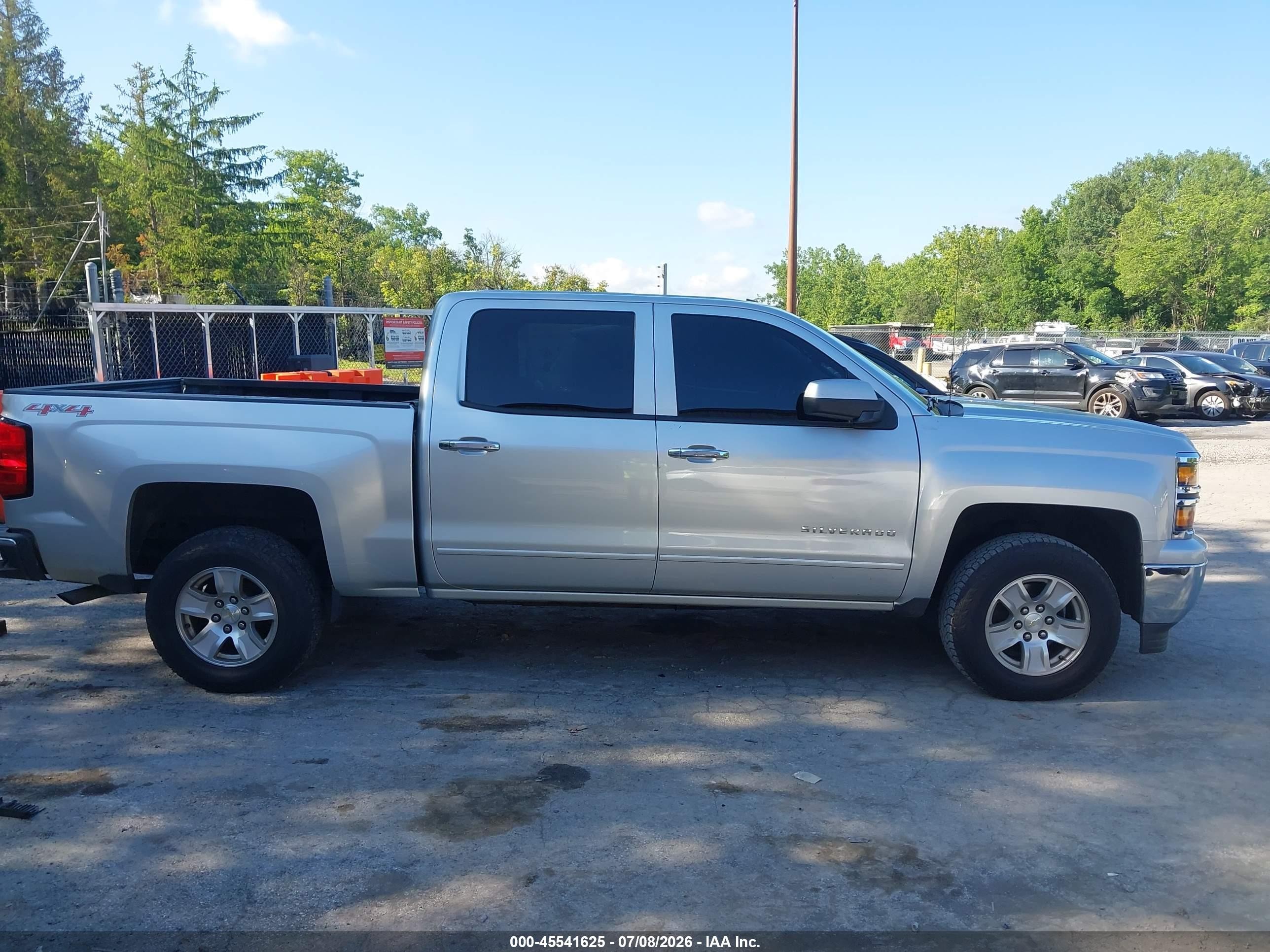 2015 Chevrolet Silverado 1500 Lt Silver vin: 3GCUKREC1FG117190