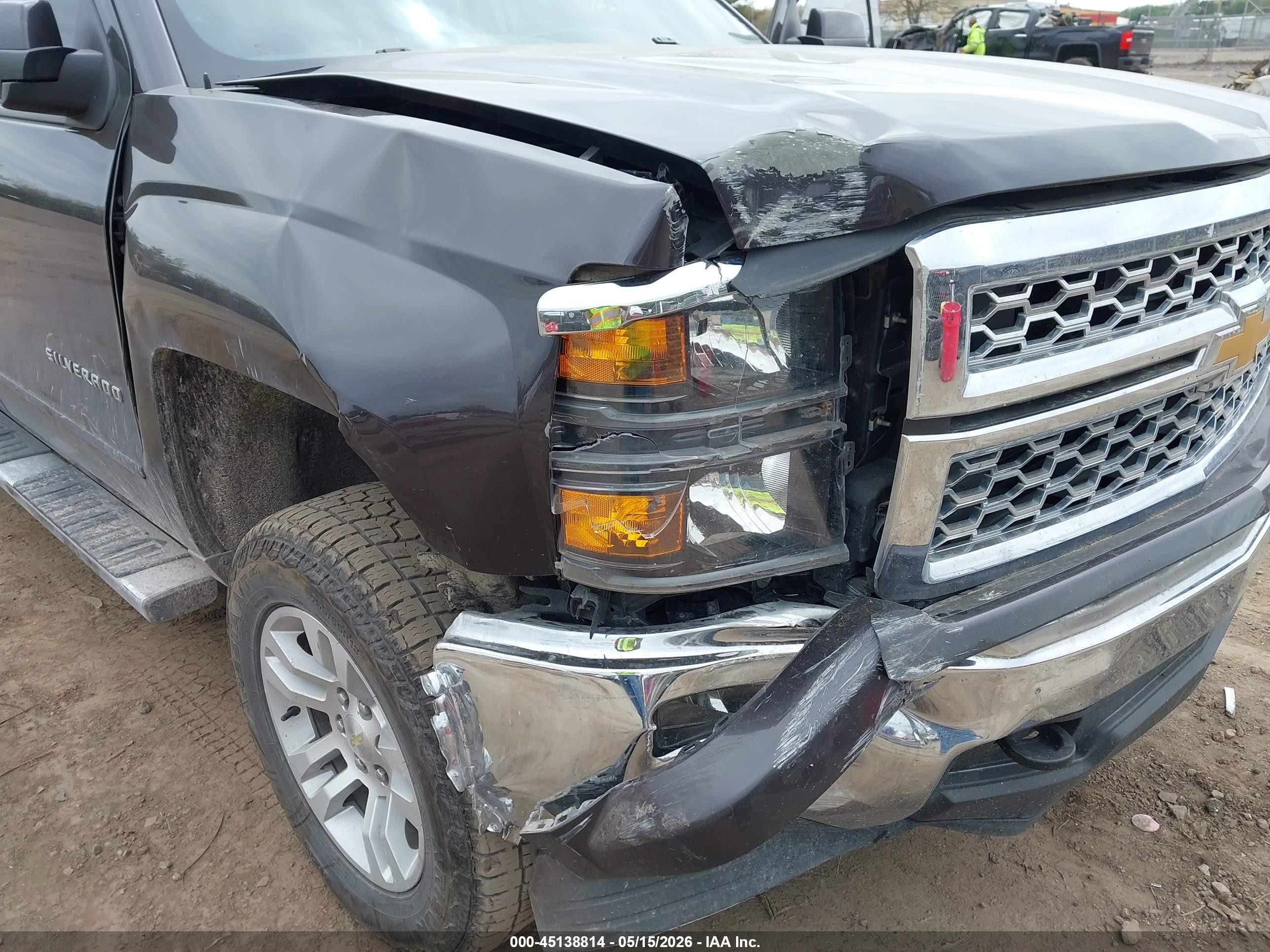 2015 Chevrolet Silverado 1500 1lt Gray vin: 3GCUKREC1FG324307