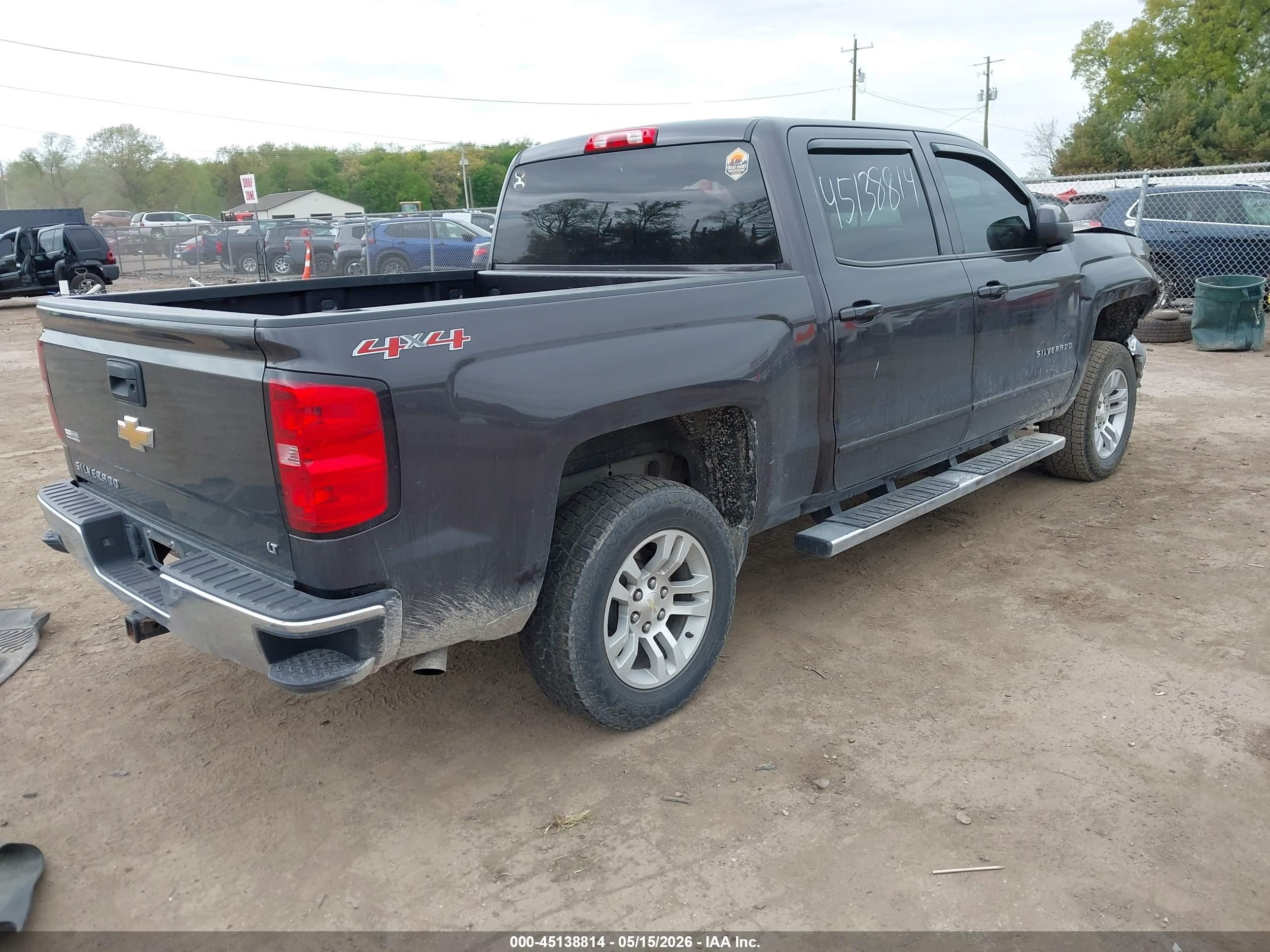 2015 Chevrolet Silverado 1500 1lt Gray vin: 3GCUKREC1FG324307