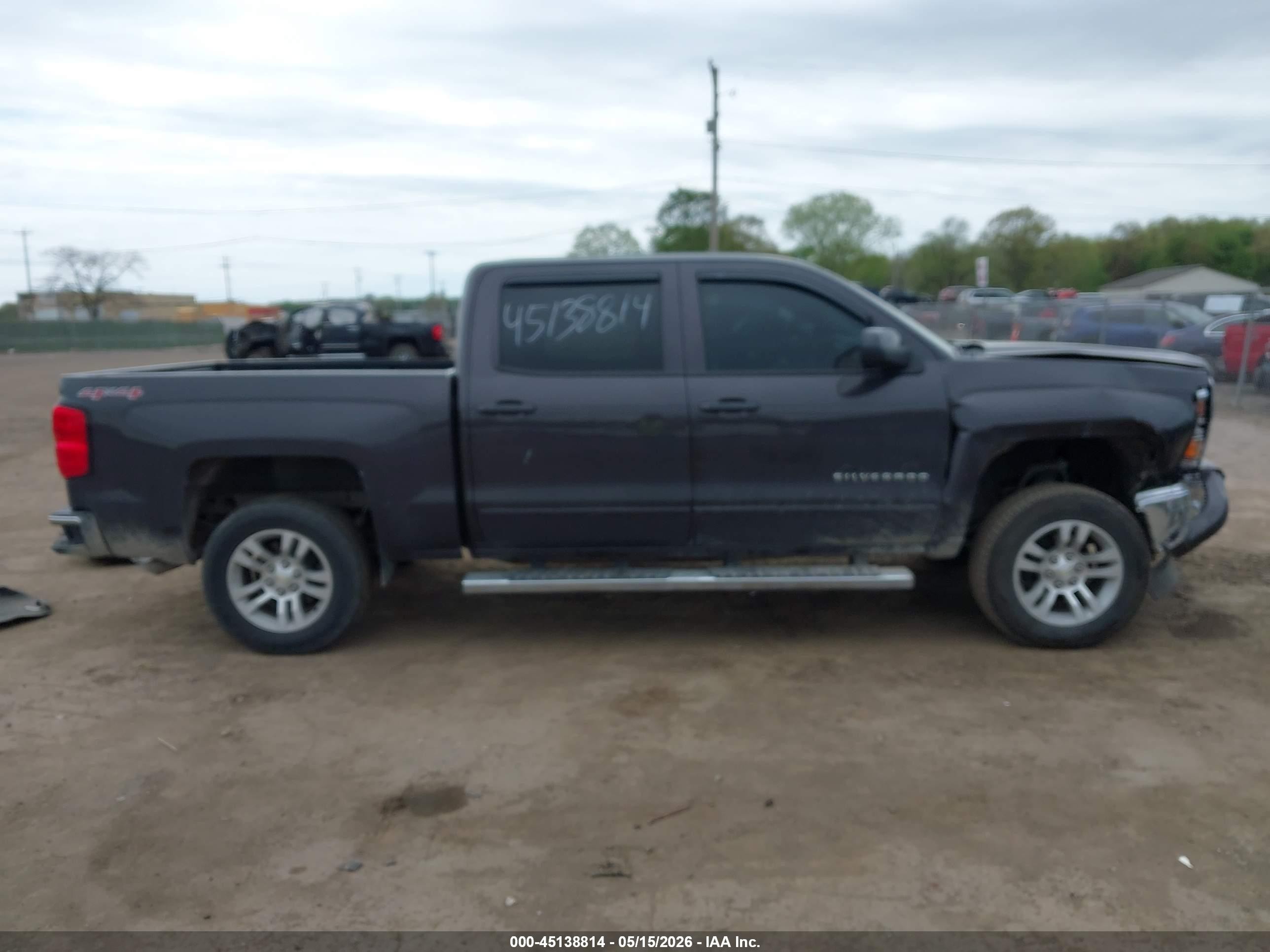 2015 Chevrolet Silverado 1500 1lt Gray vin: 3GCUKREC1FG324307