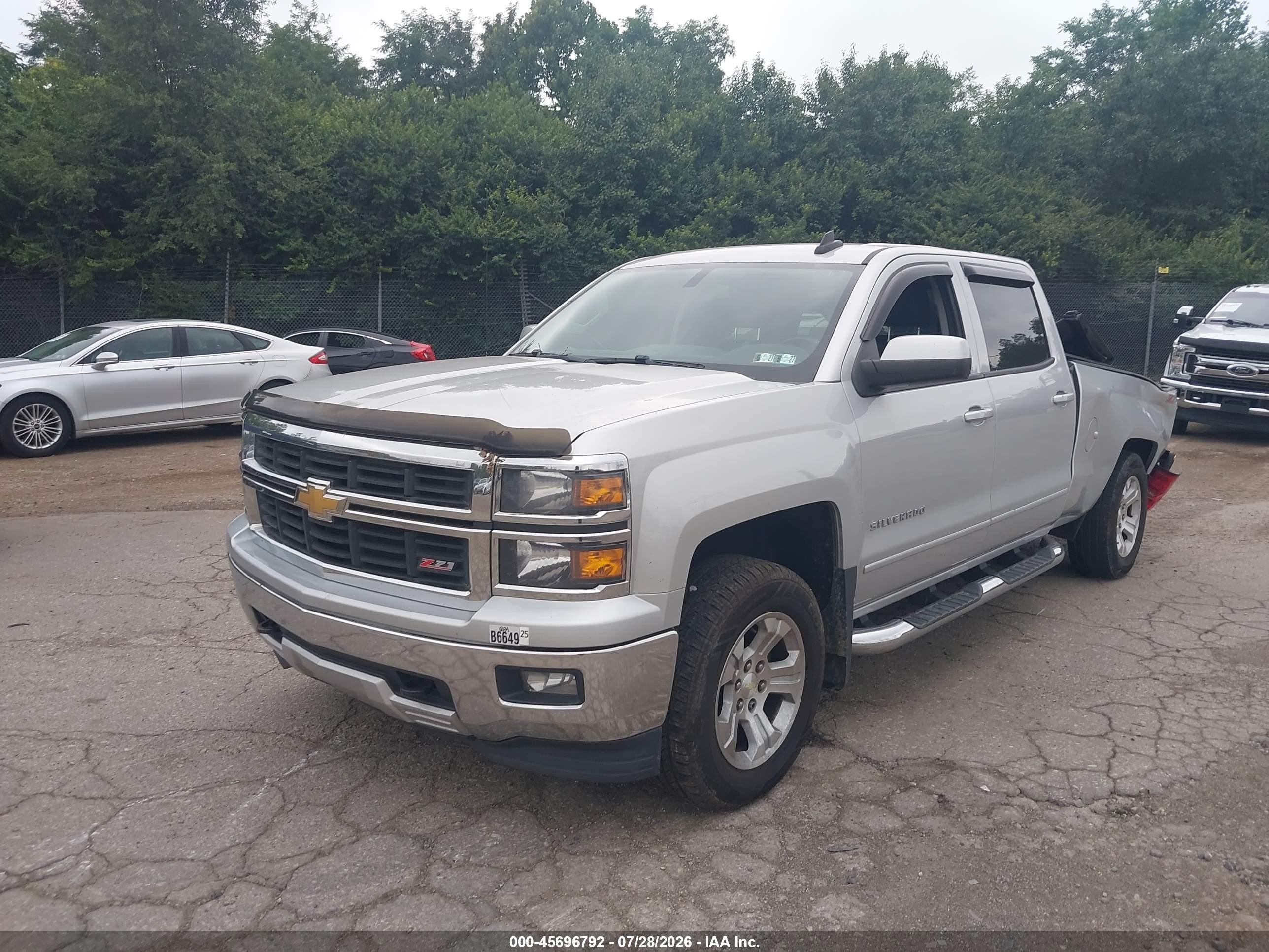 2015 Chevrolet Silverado 1500 Lt Gray vin: 3GCUKREC1FG398200