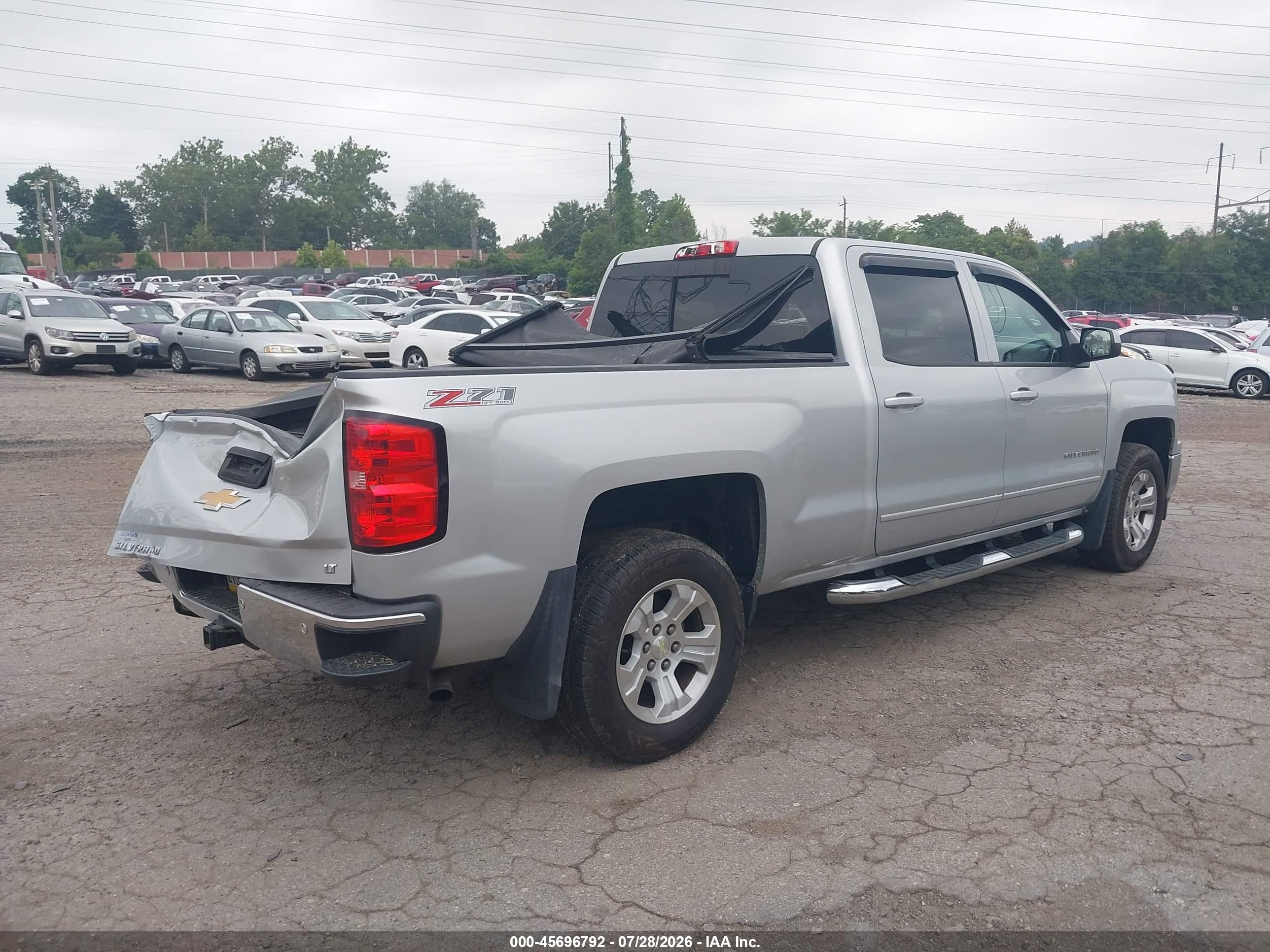 2015 Chevrolet Silverado 1500 Lt Gray vin: 3GCUKREC1FG398200
