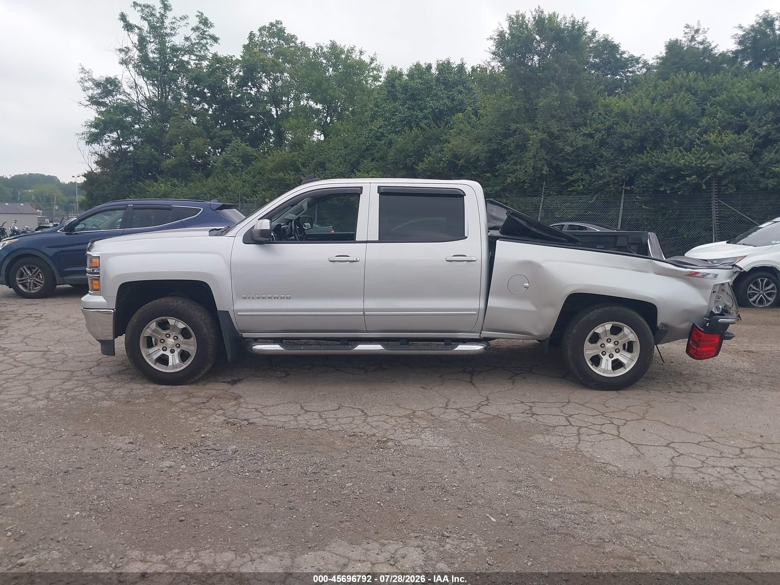 2015 Chevrolet Silverado 1500 Lt Gray vin: 3GCUKREC1FG398200