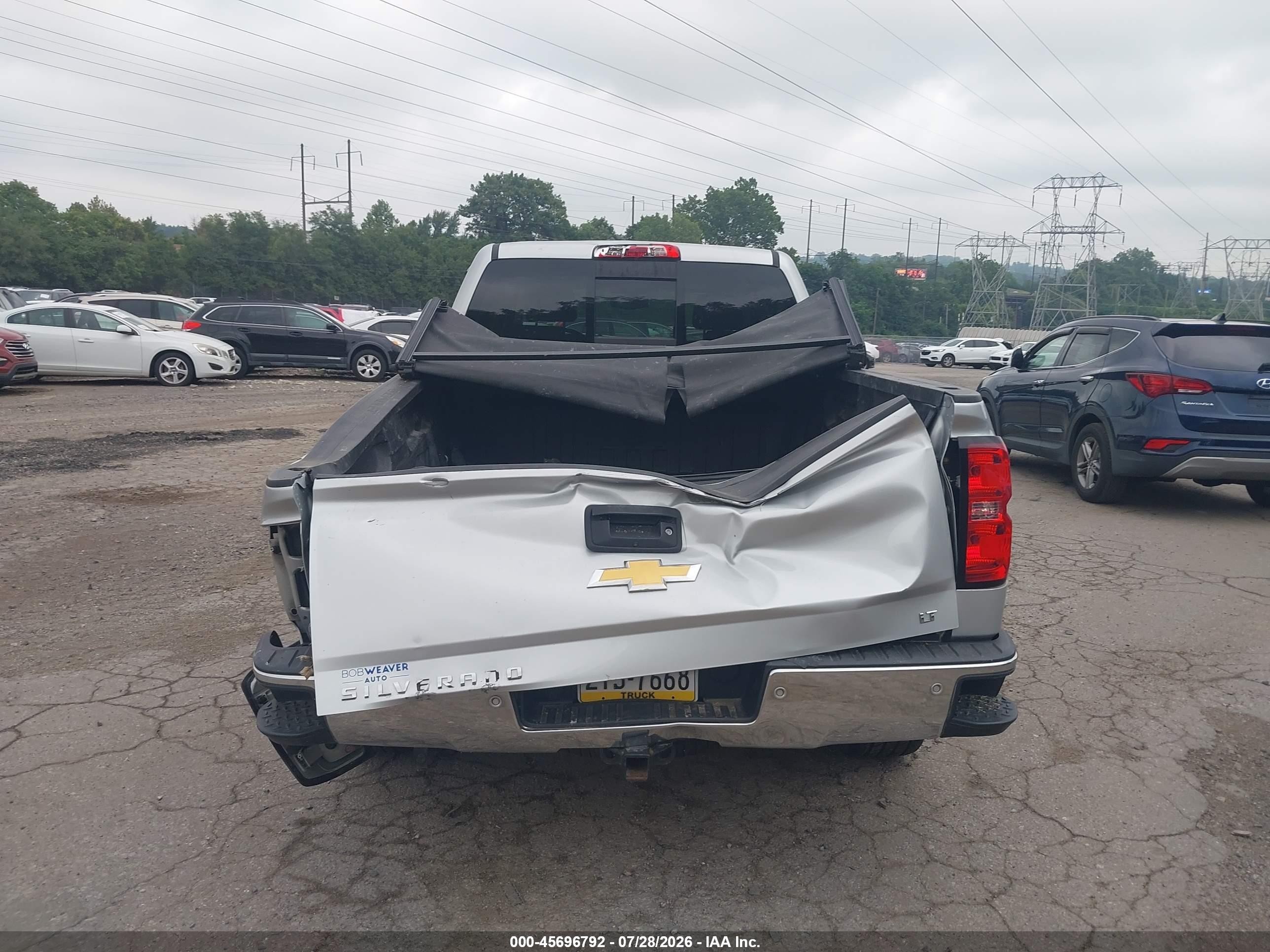 2015 Chevrolet Silverado 1500 Lt Gray vin: 3GCUKREC1FG398200