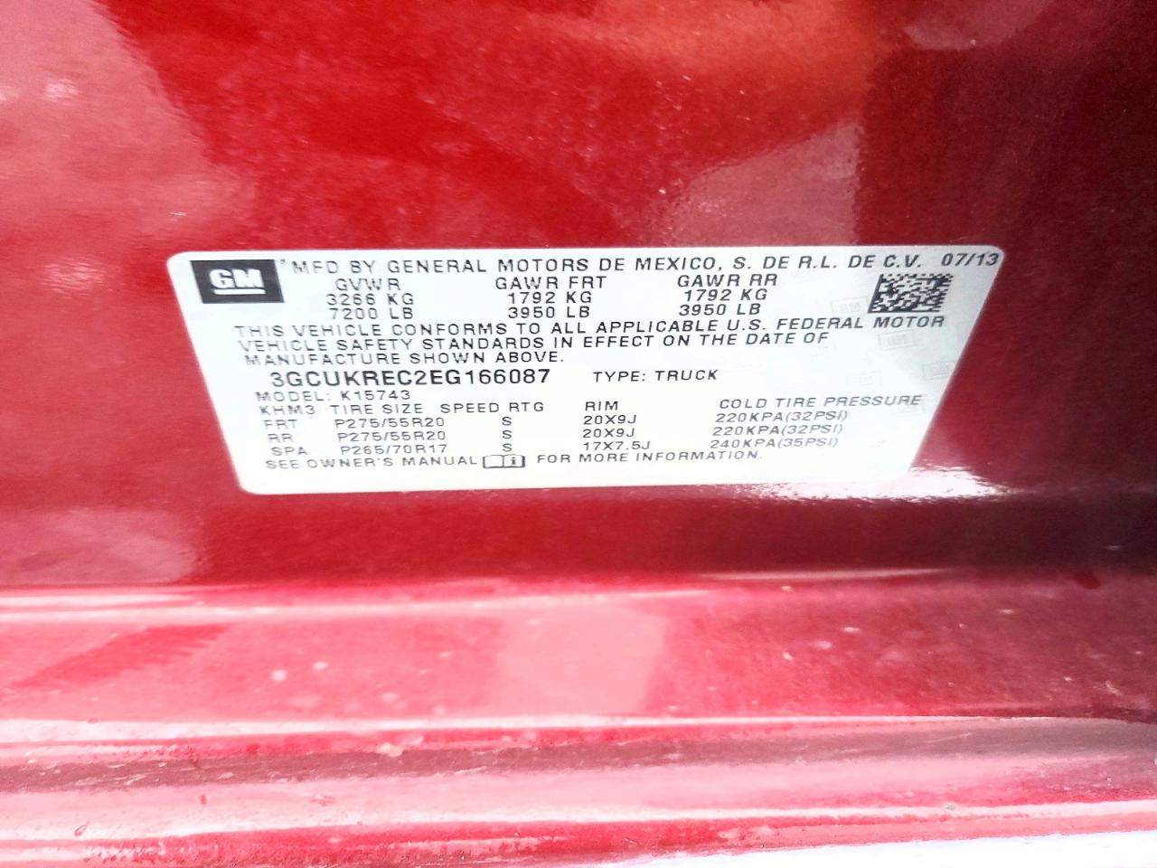 2014 Chevrolet Silverado K1500 Lt Burgundy vin: 3GCUKREC2EG166087