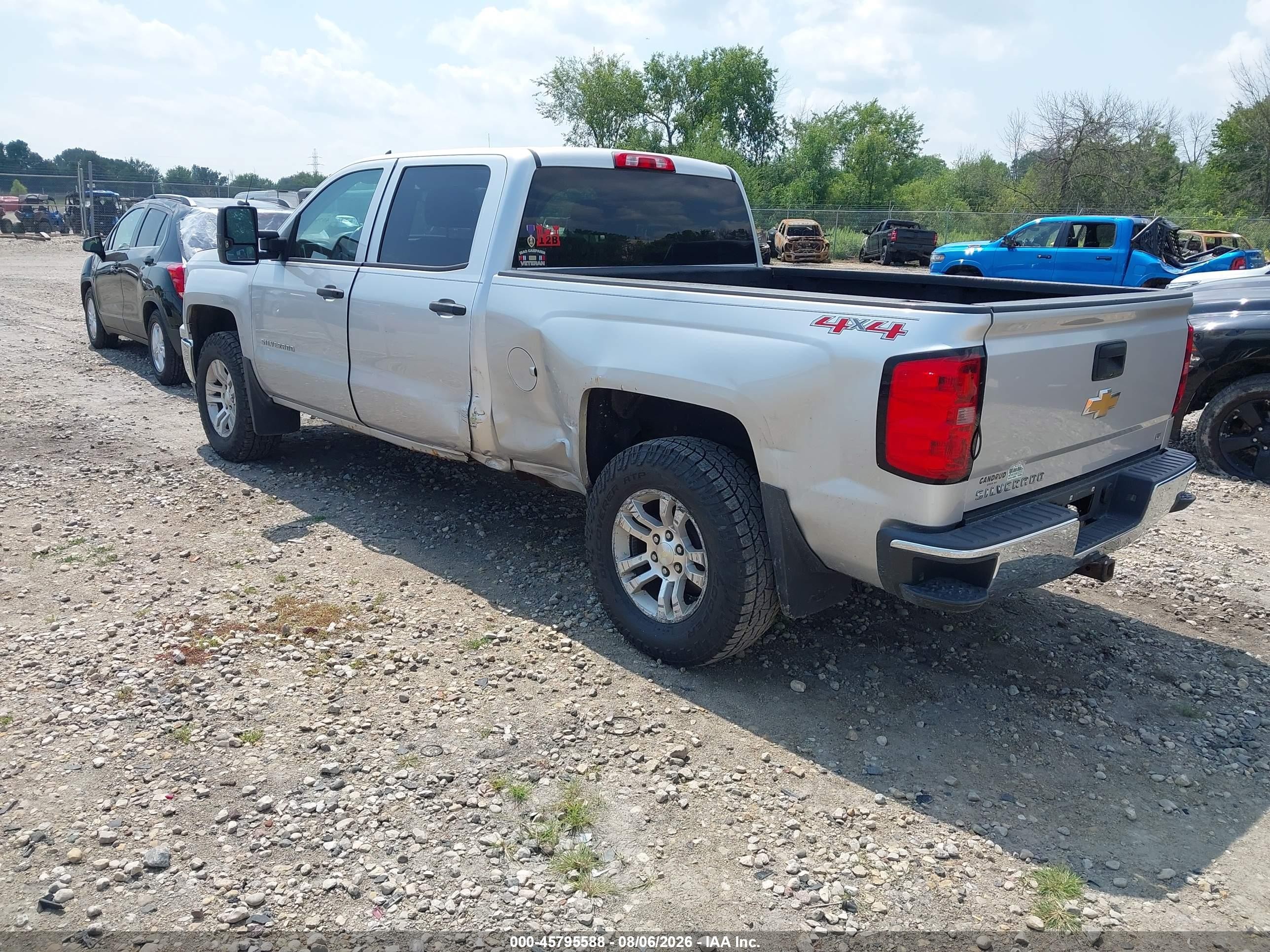2014 Chevrolet Silverado 1500 Lt Silver vin: 3GCUKREC2EG220598