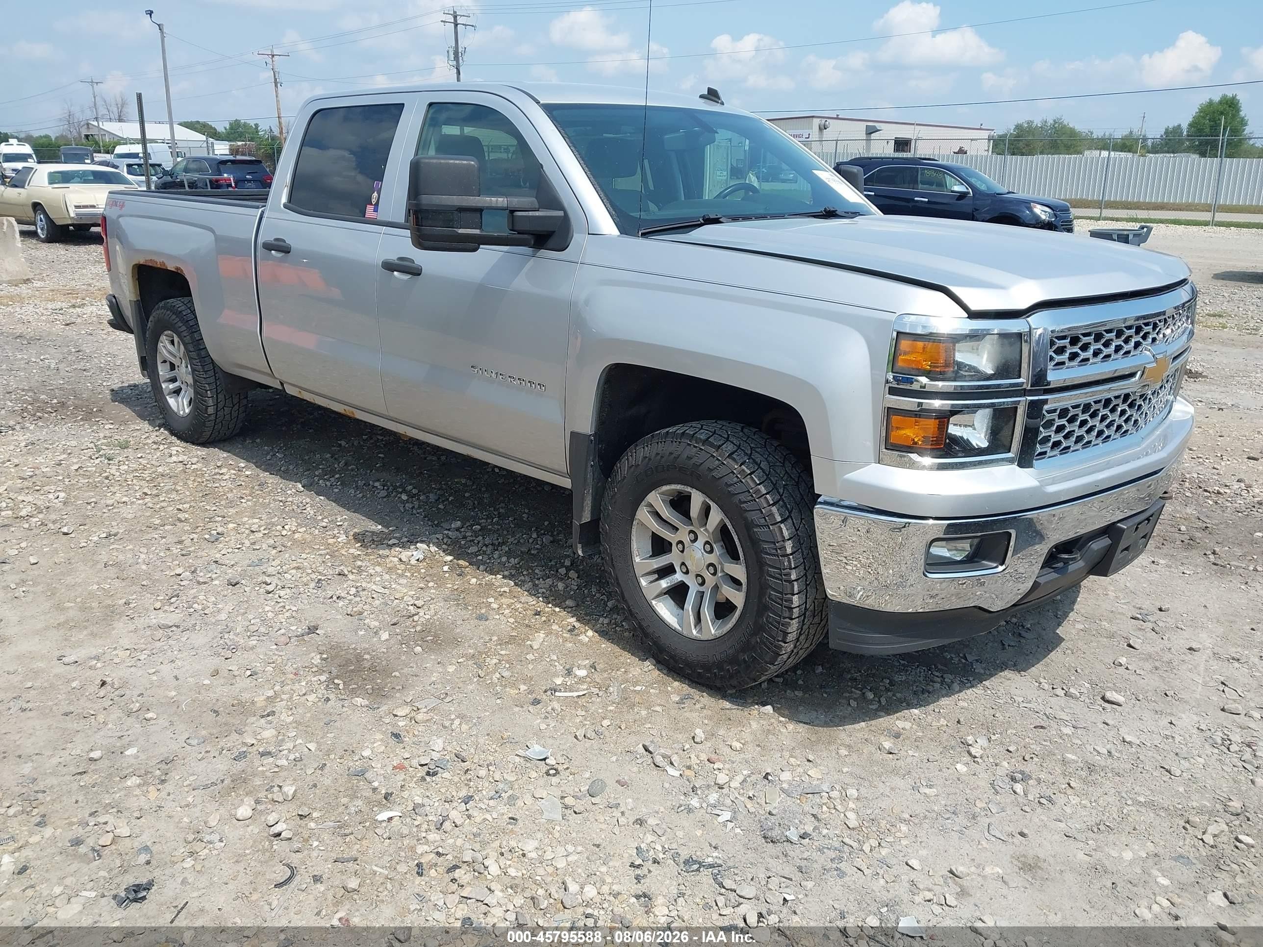 2014 Chevrolet Silverado 1500 Lt Silver vin: 3GCUKREC2EG220598
