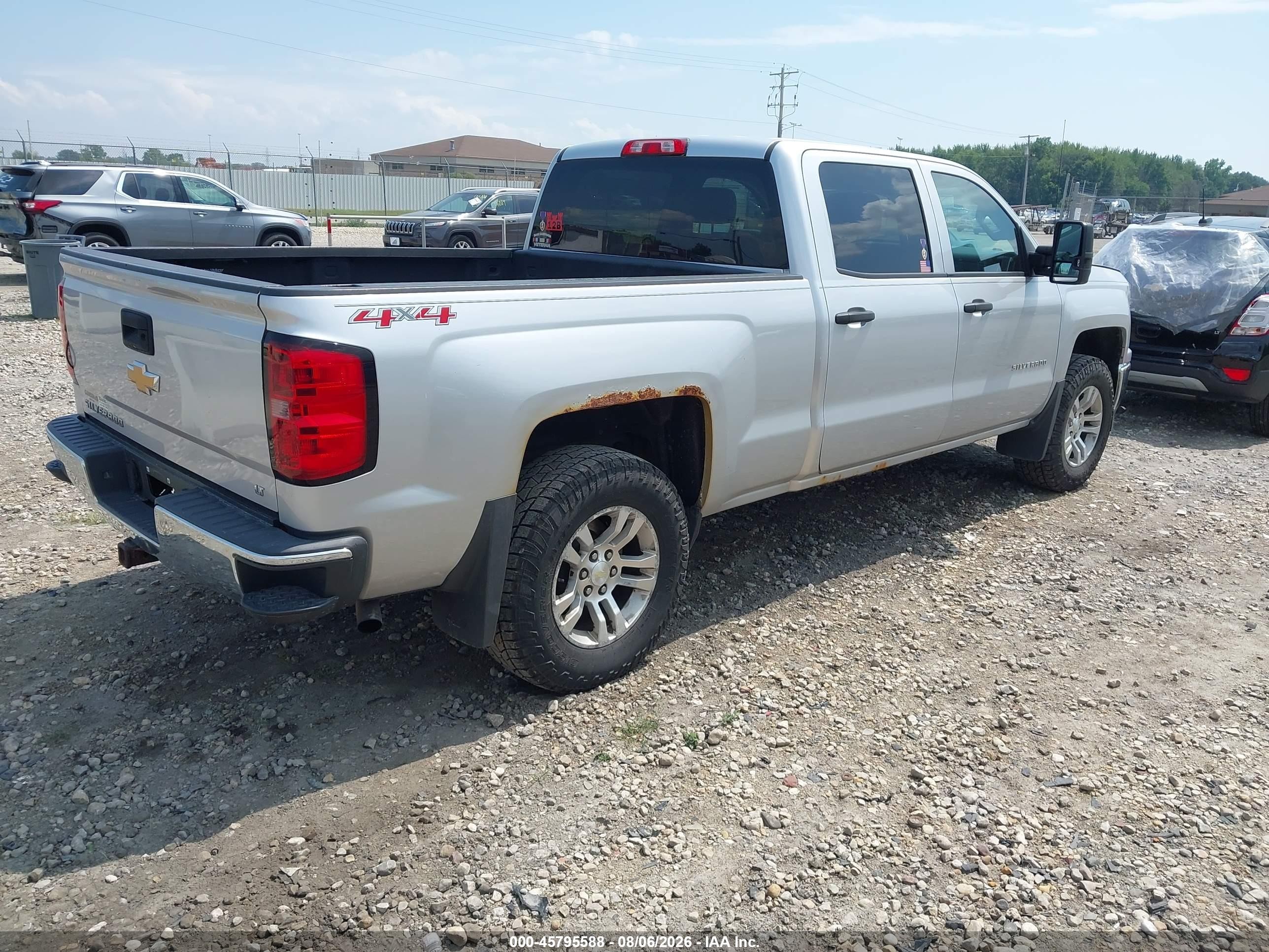 2014 Chevrolet Silverado 1500 Lt Silver vin: 3GCUKREC2EG220598