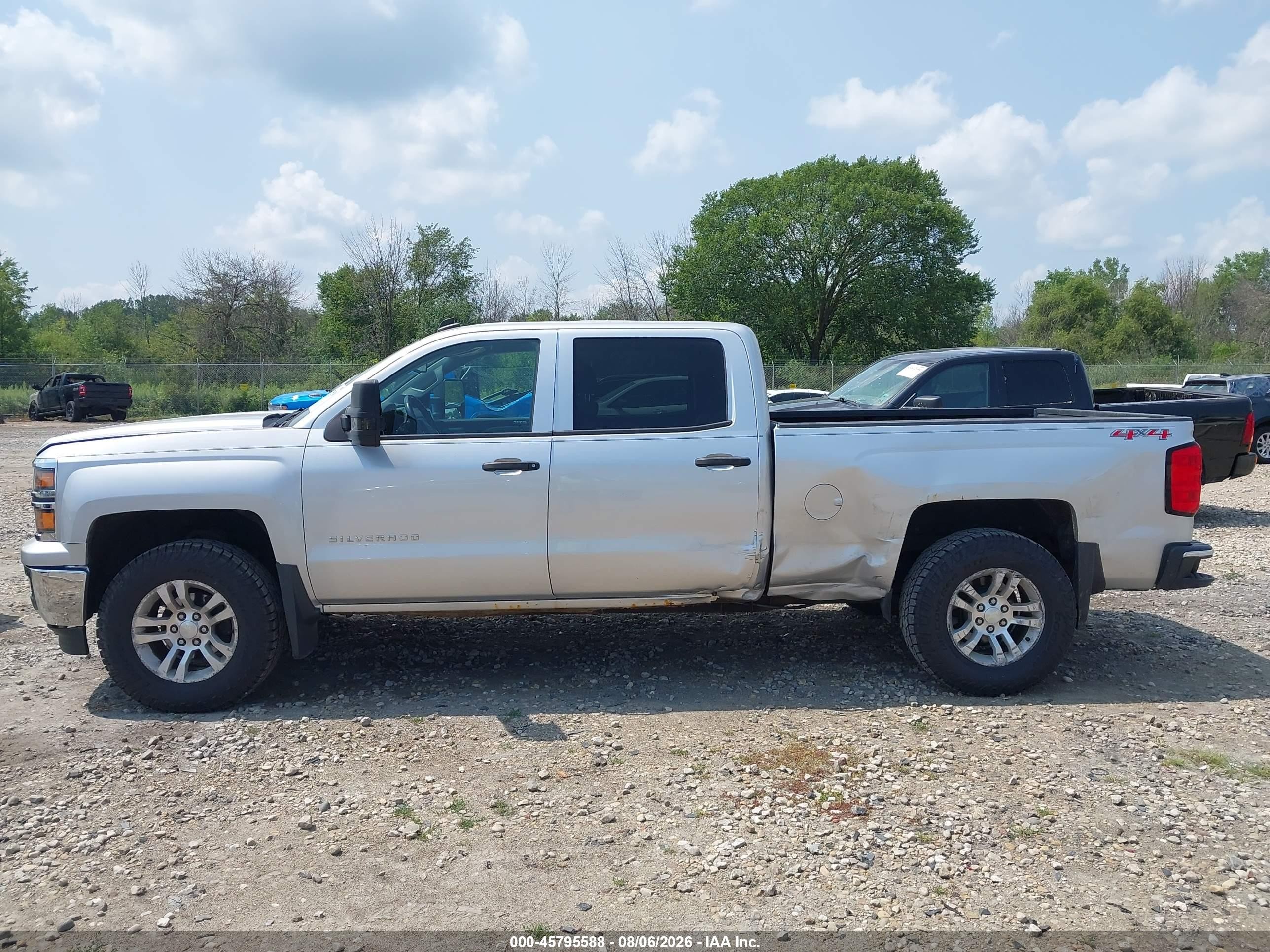2014 Chevrolet Silverado 1500 Lt Silver vin: 3GCUKREC2EG220598