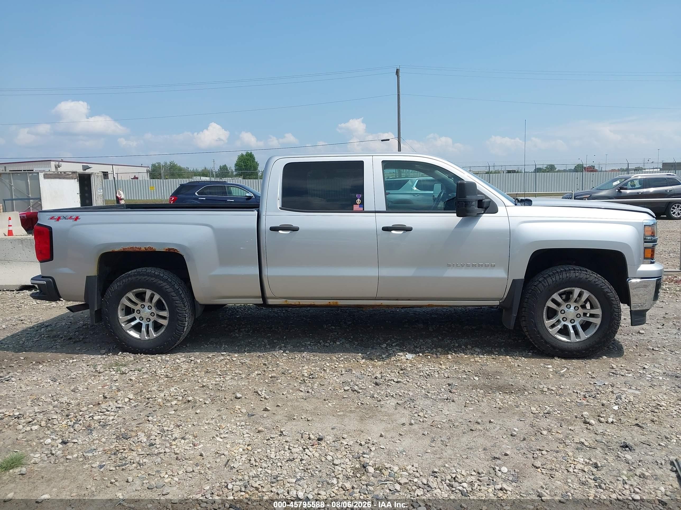 2014 Chevrolet Silverado 1500 Lt Silver vin: 3GCUKREC2EG220598