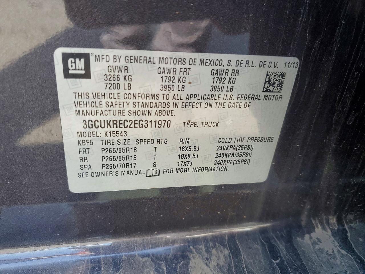 2014 Chevrolet Silverado K1500 Lt Charcoal vin: 3GCUKREC2EG311970