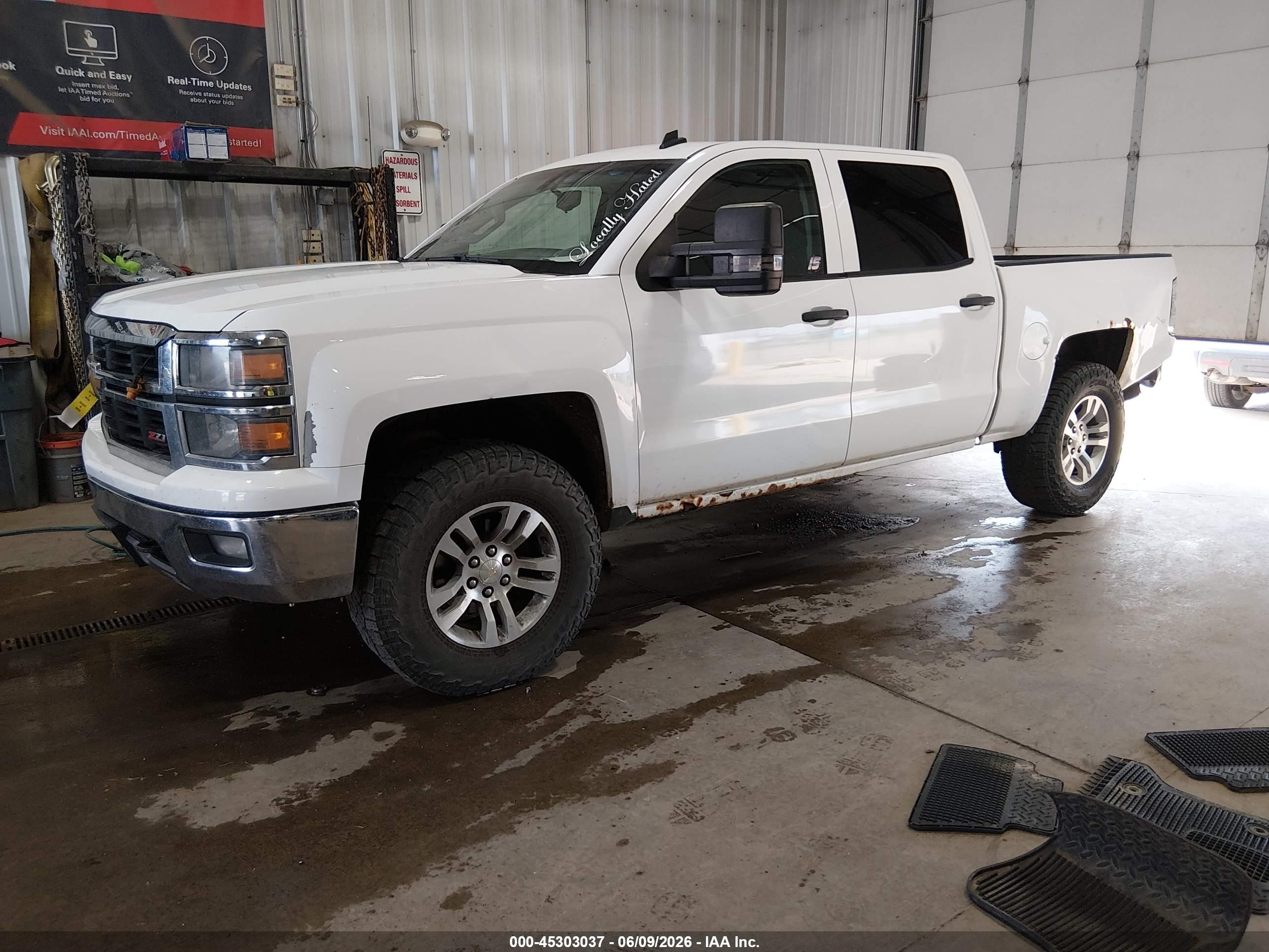 2014 Chevrolet Silverado 1500 2lt White vin: 3GCUKREC2EG368458