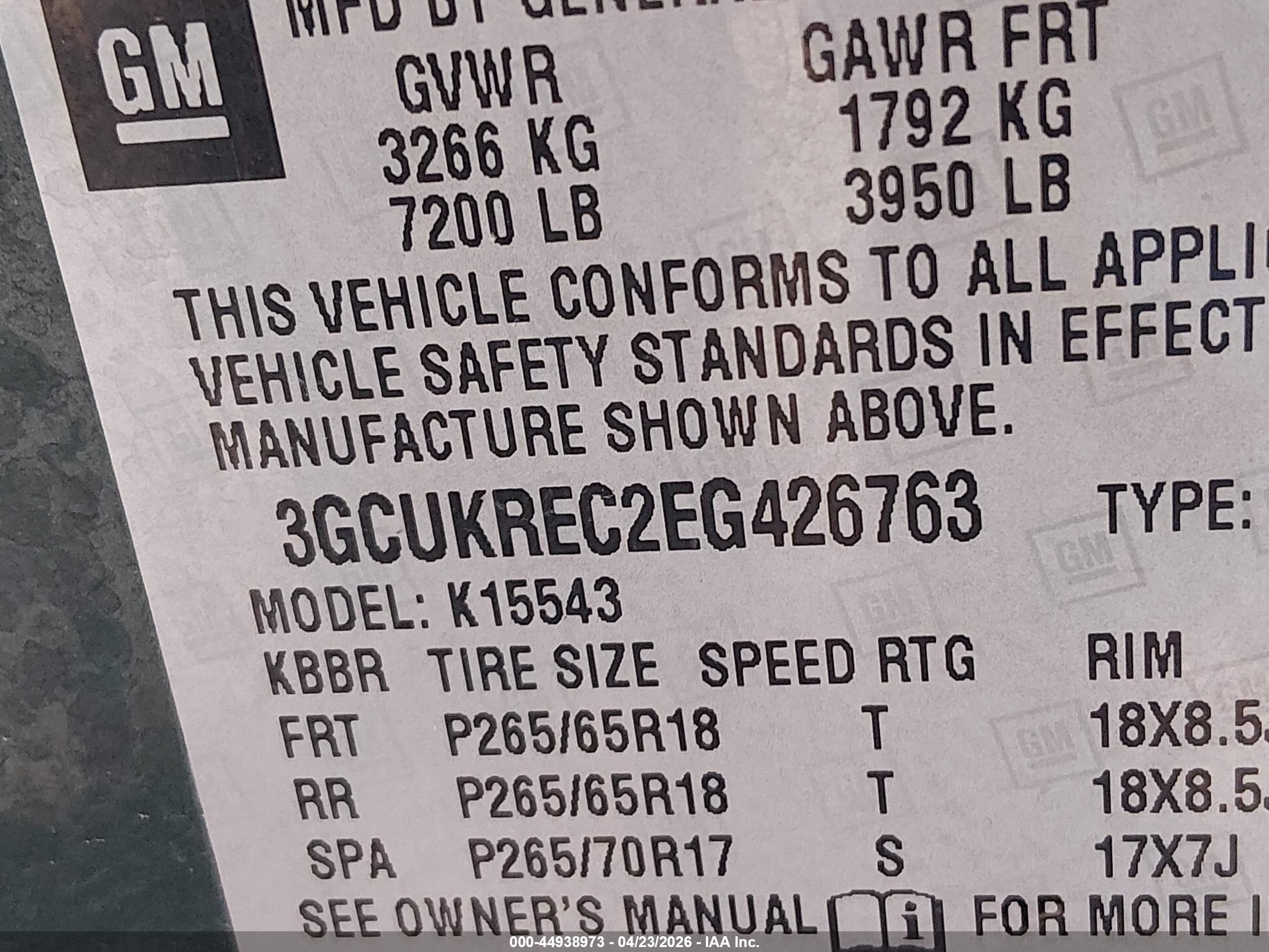 2014 Chevrolet Silverado 1500 2lt Green vin: 3GCUKREC2EG426763