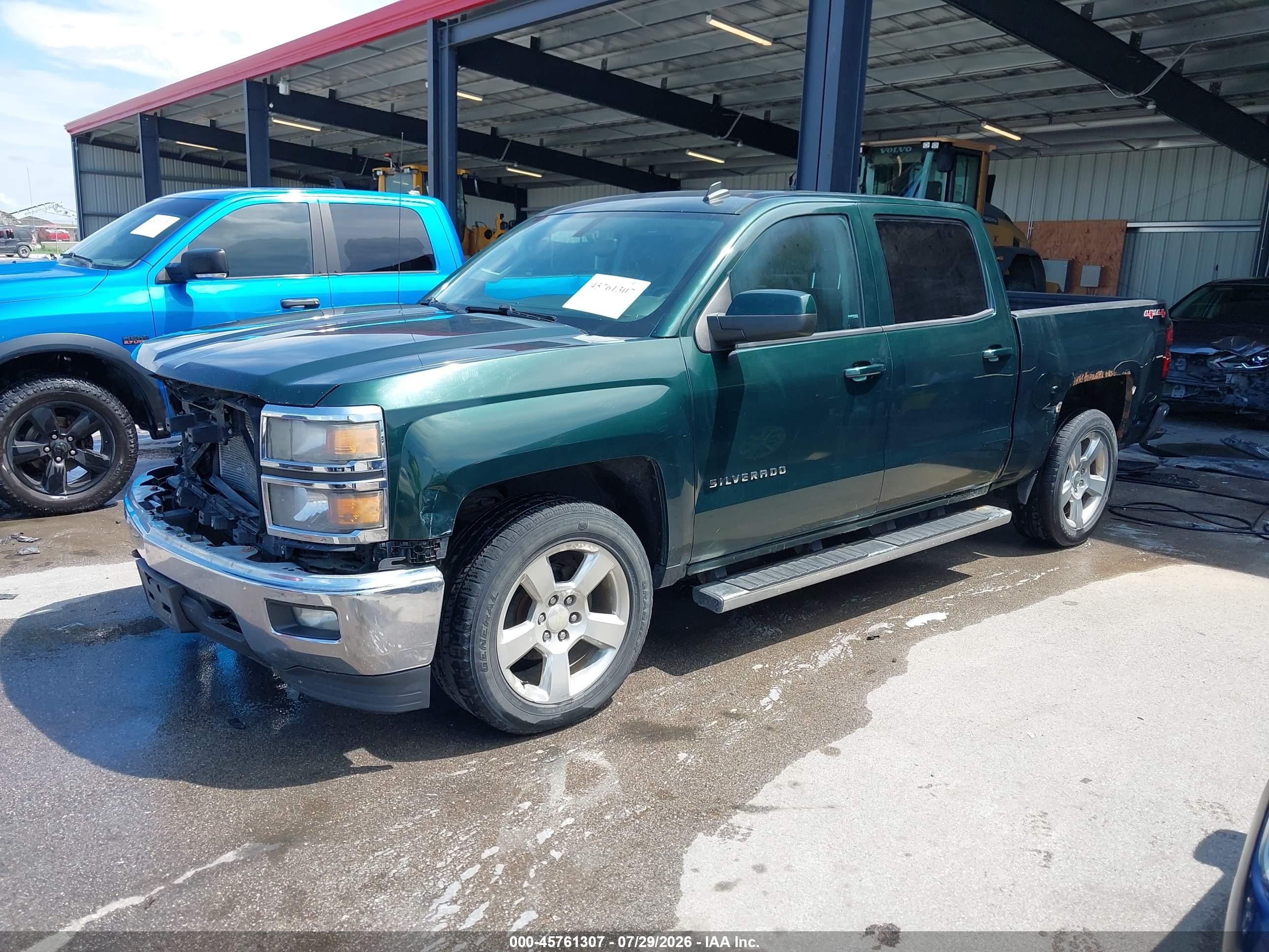 2014 Chevrolet Silverado 1500 Lt Зеленый vin: 3GCUKREC2EG493931