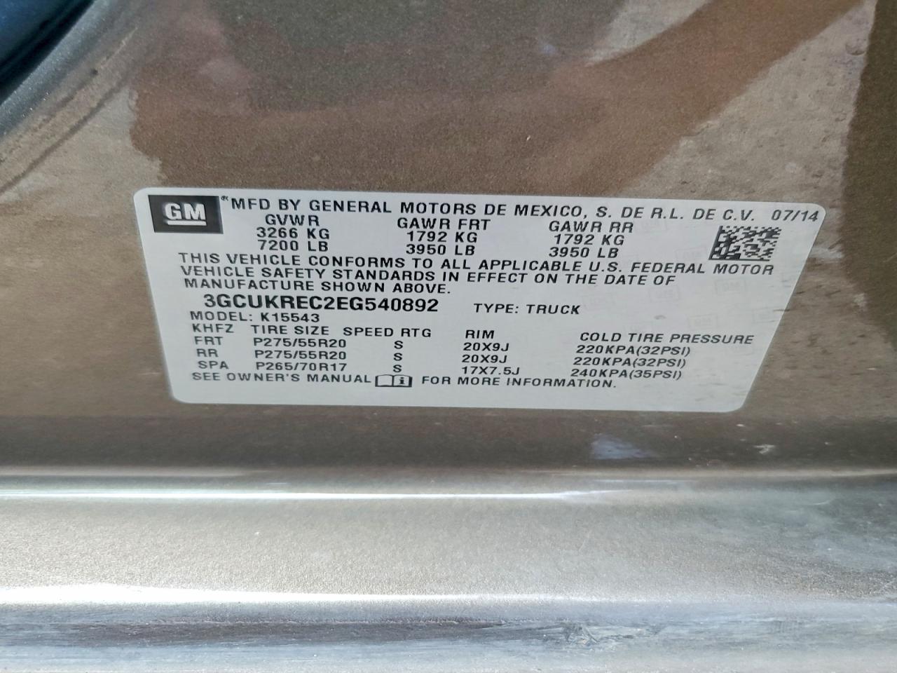 2014 Chevrolet Silverado K1500 Lt Коричневый vin: 3GCUKREC2EG540892