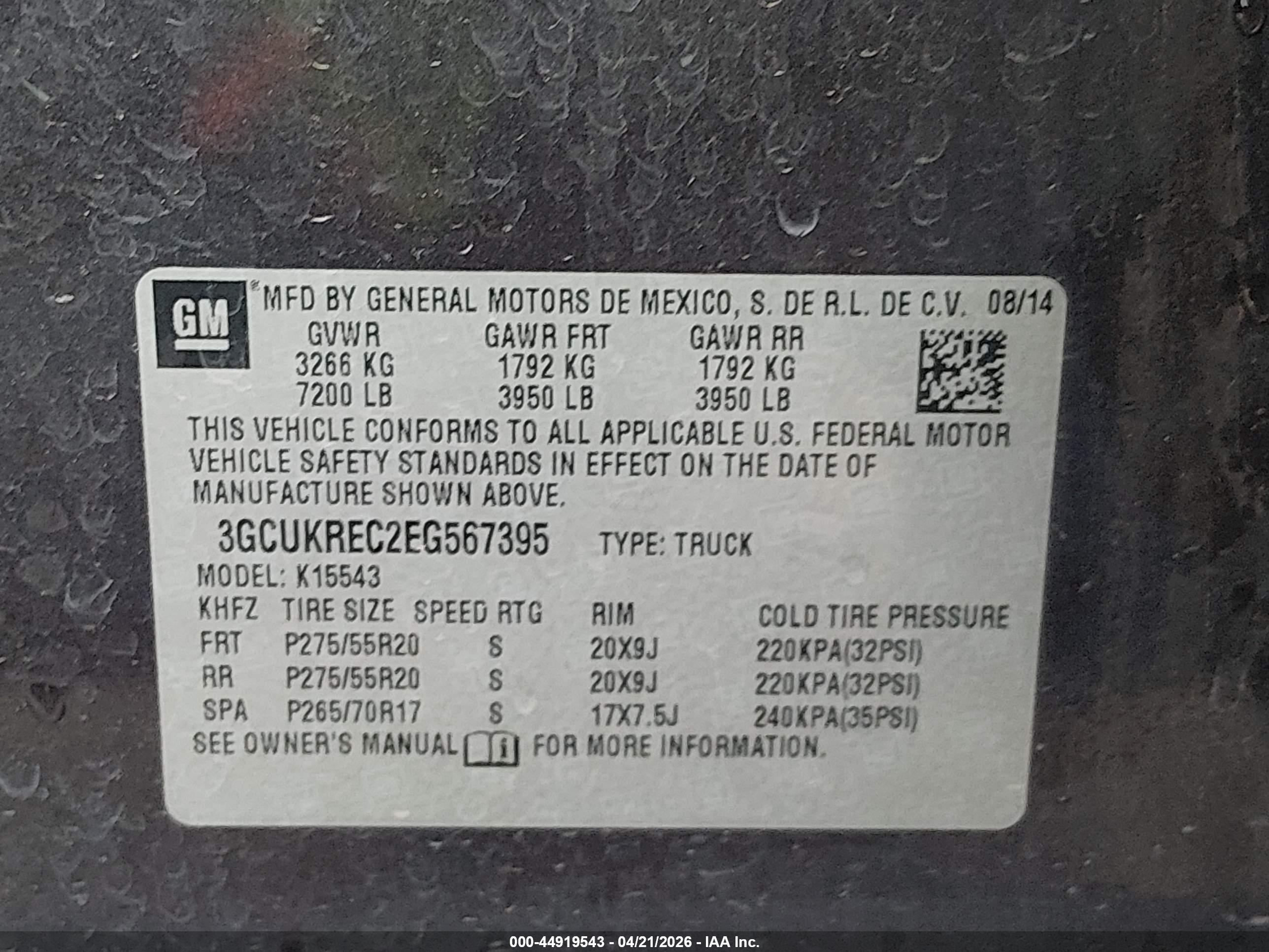 2014 Chevrolet Silverado 1500 1lt Gray vin: 3GCUKREC2EG567395