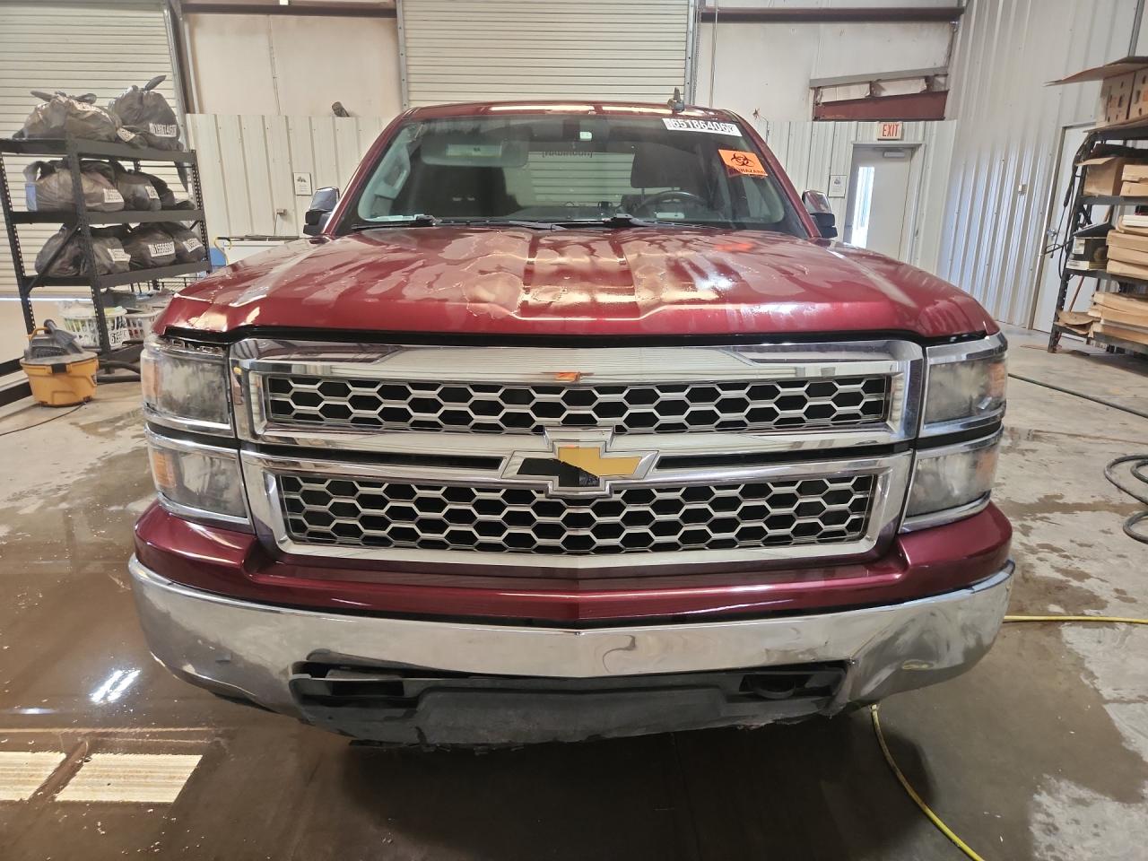 2015 Chevrolet Silverado K1500 Lt Maroon vin: 3GCUKREC2FG113066 Damage: Front Metal Bumper Chrome, Dent(S) W/No Paint Dmg, 1/2 To 1 Inch