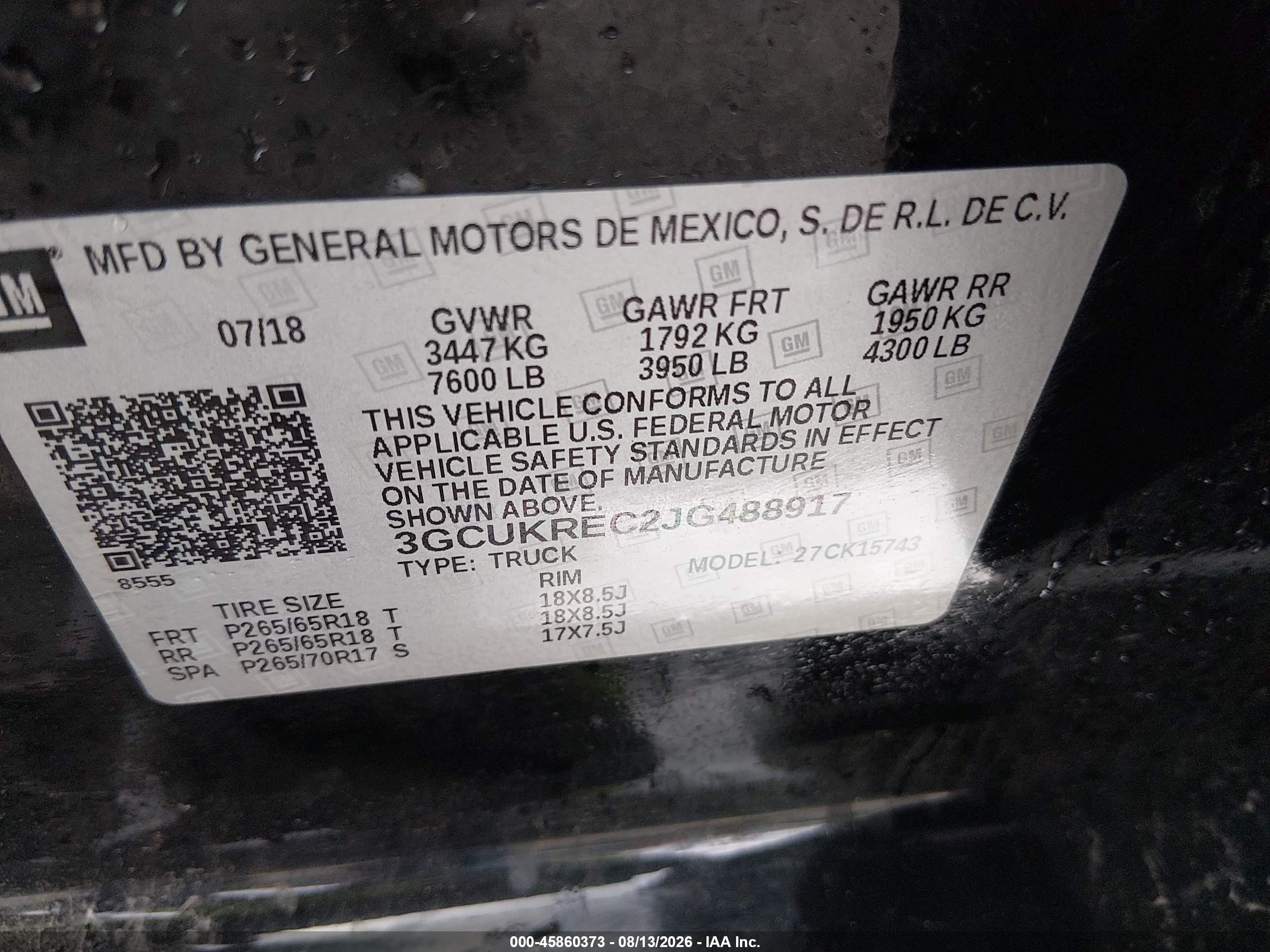 2018 Chevrolet Silverado 1500 1lt Black vin: 3GCUKREC2JG488917